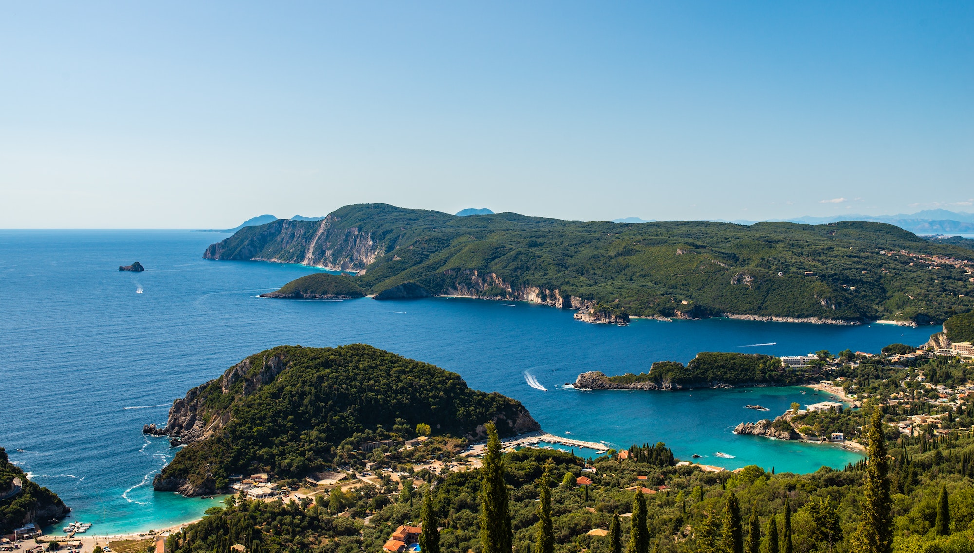 Kerkyra Corfu landscape of Ioniann sea