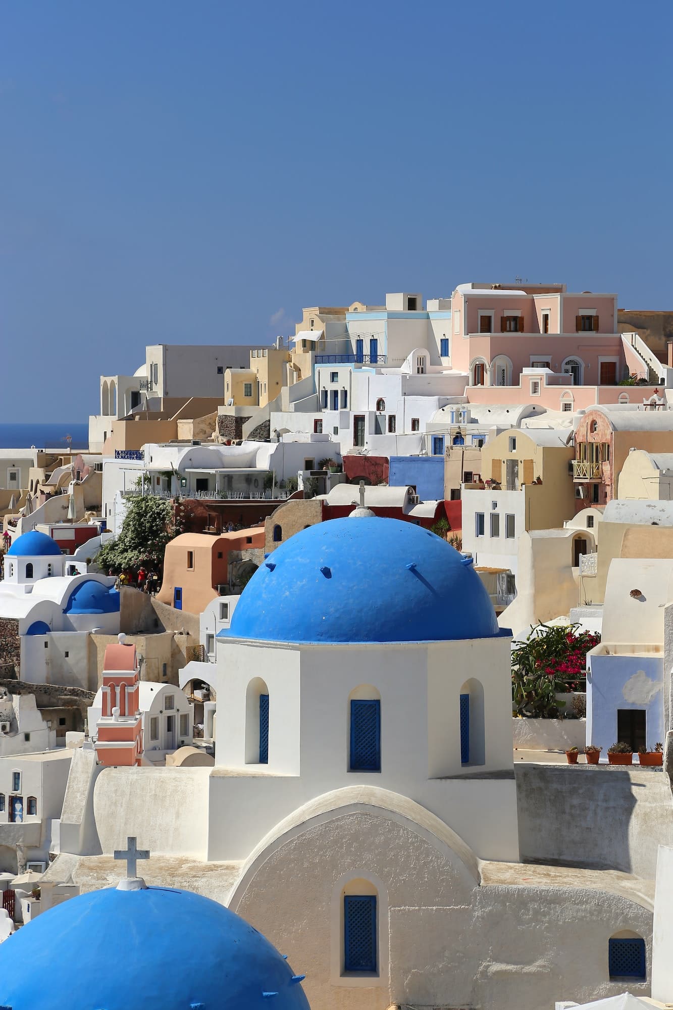 Beautiful view of Oia village on Santorini, Greece