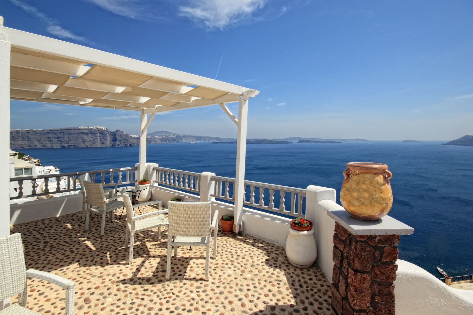Sunbeds on Santorini