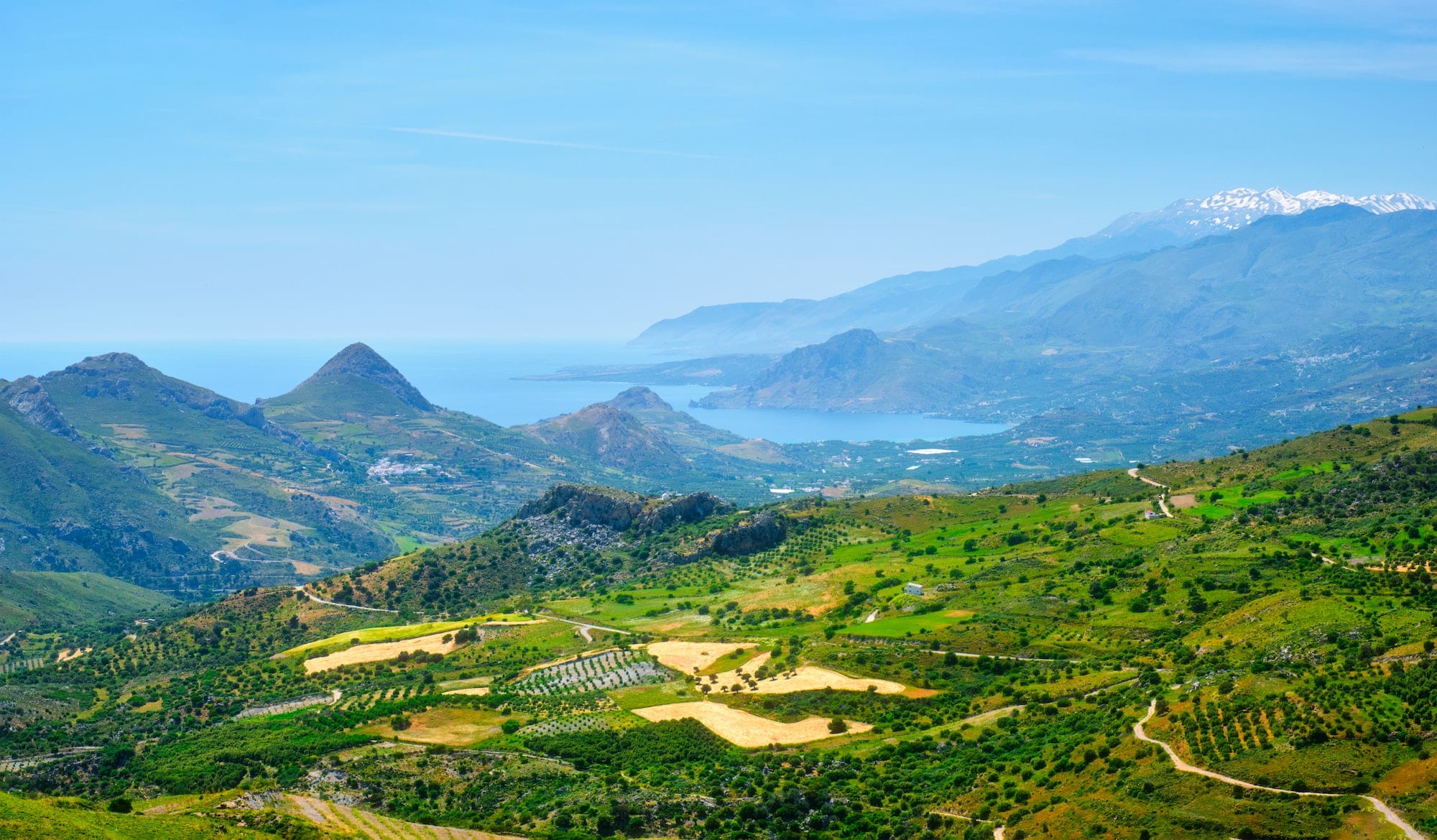 Aerial view of Crete island in Greece