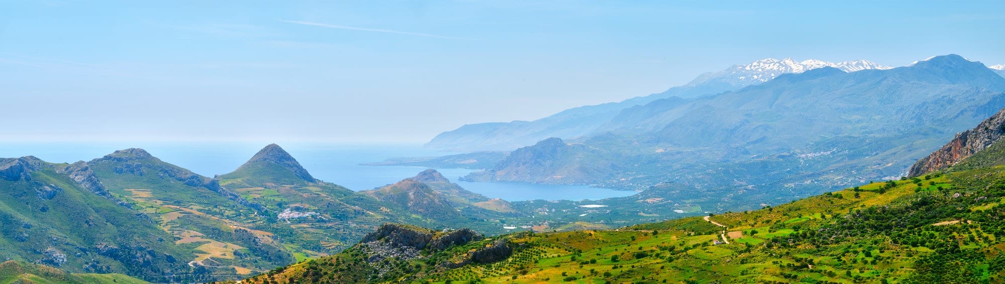 Aerial view of Crete island in Greece