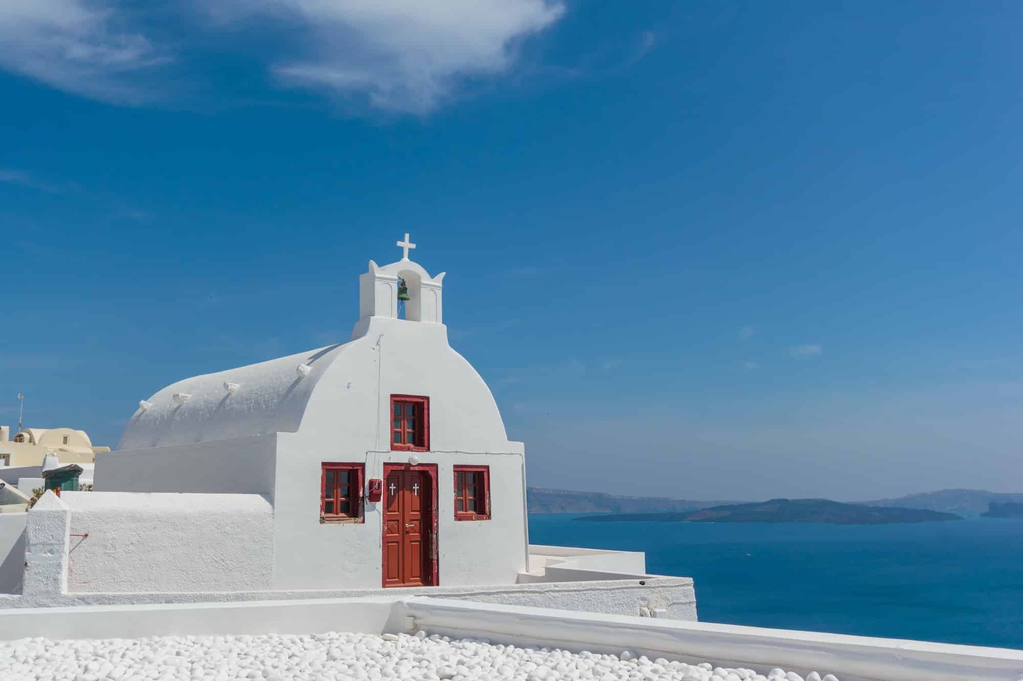 dome church in Santorini Greece