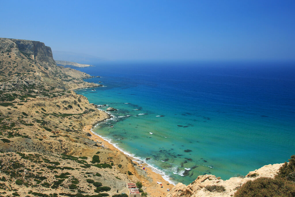 Red Beach in Matala, Crete, Greece