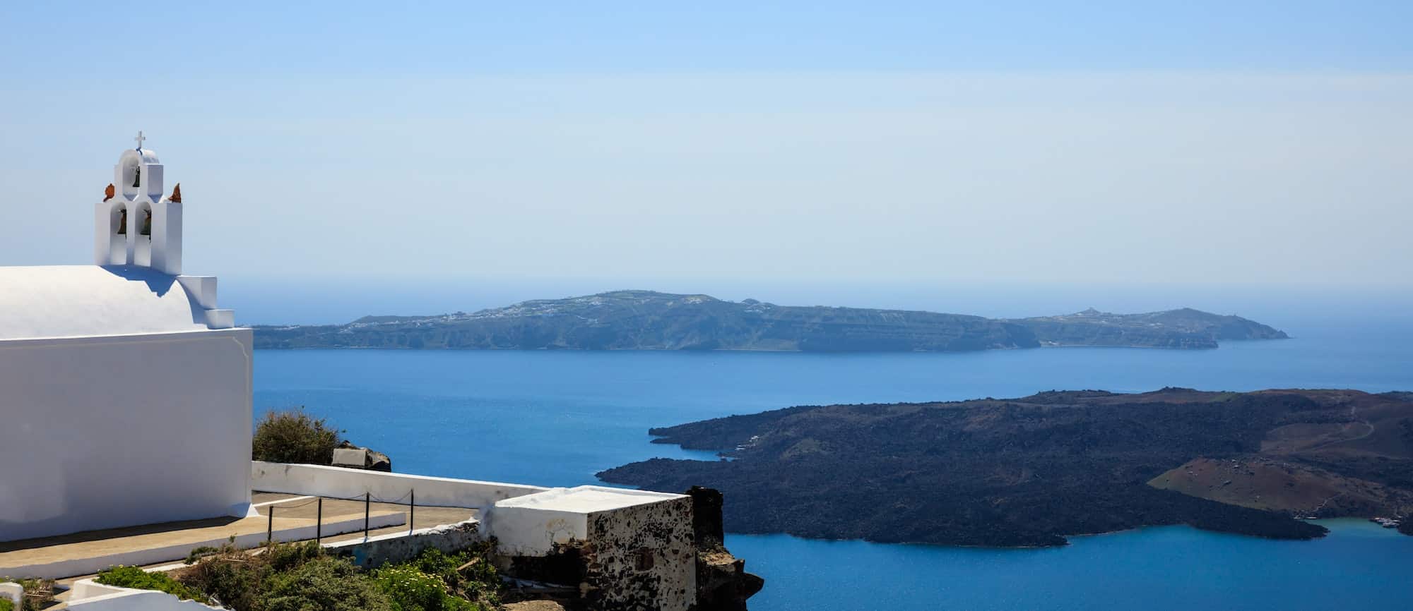 White church in Santorini, Greece