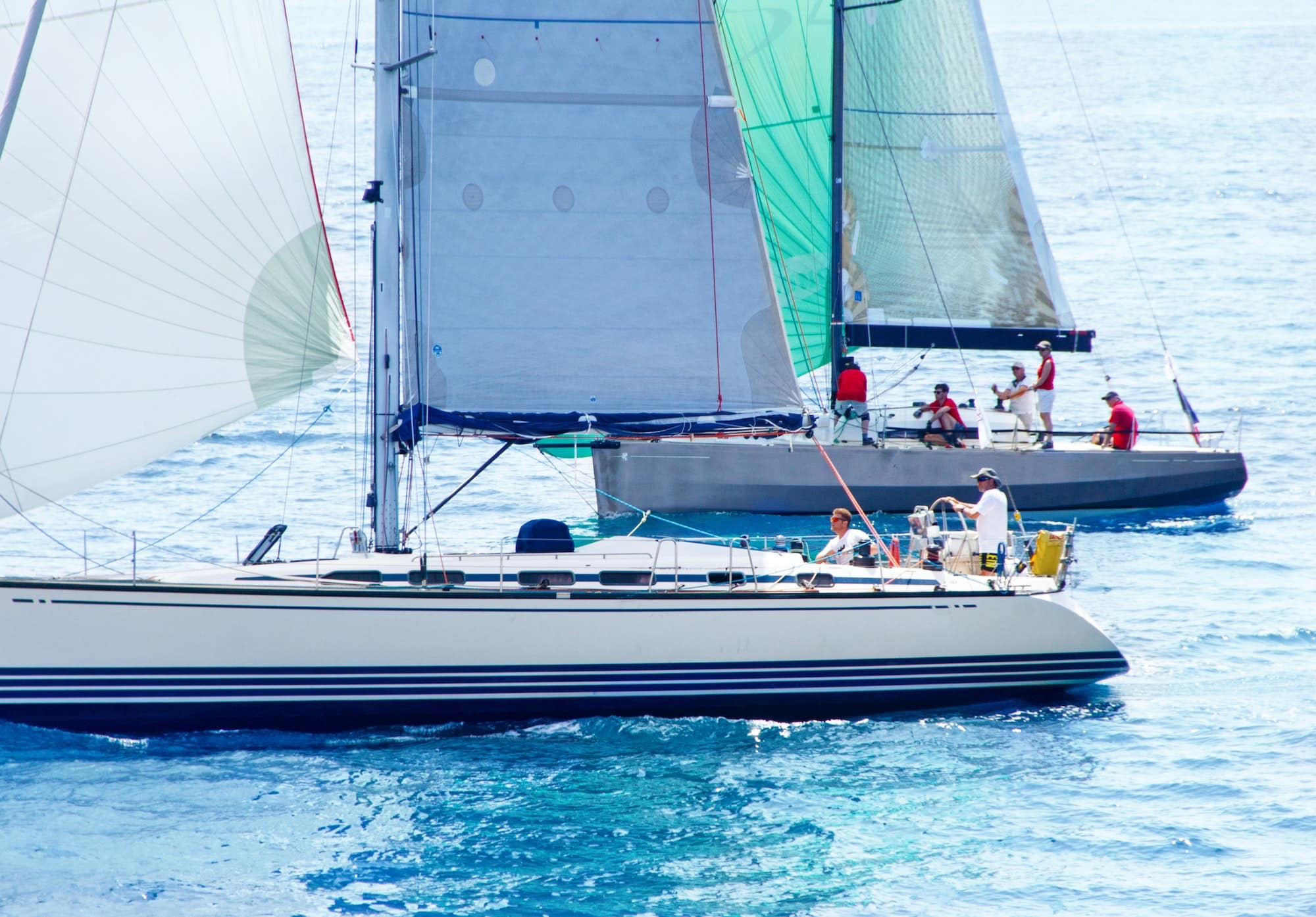 Brindisi, Italy - 06.16.2019: Sailing yachts during regatta Brindisi Corfu