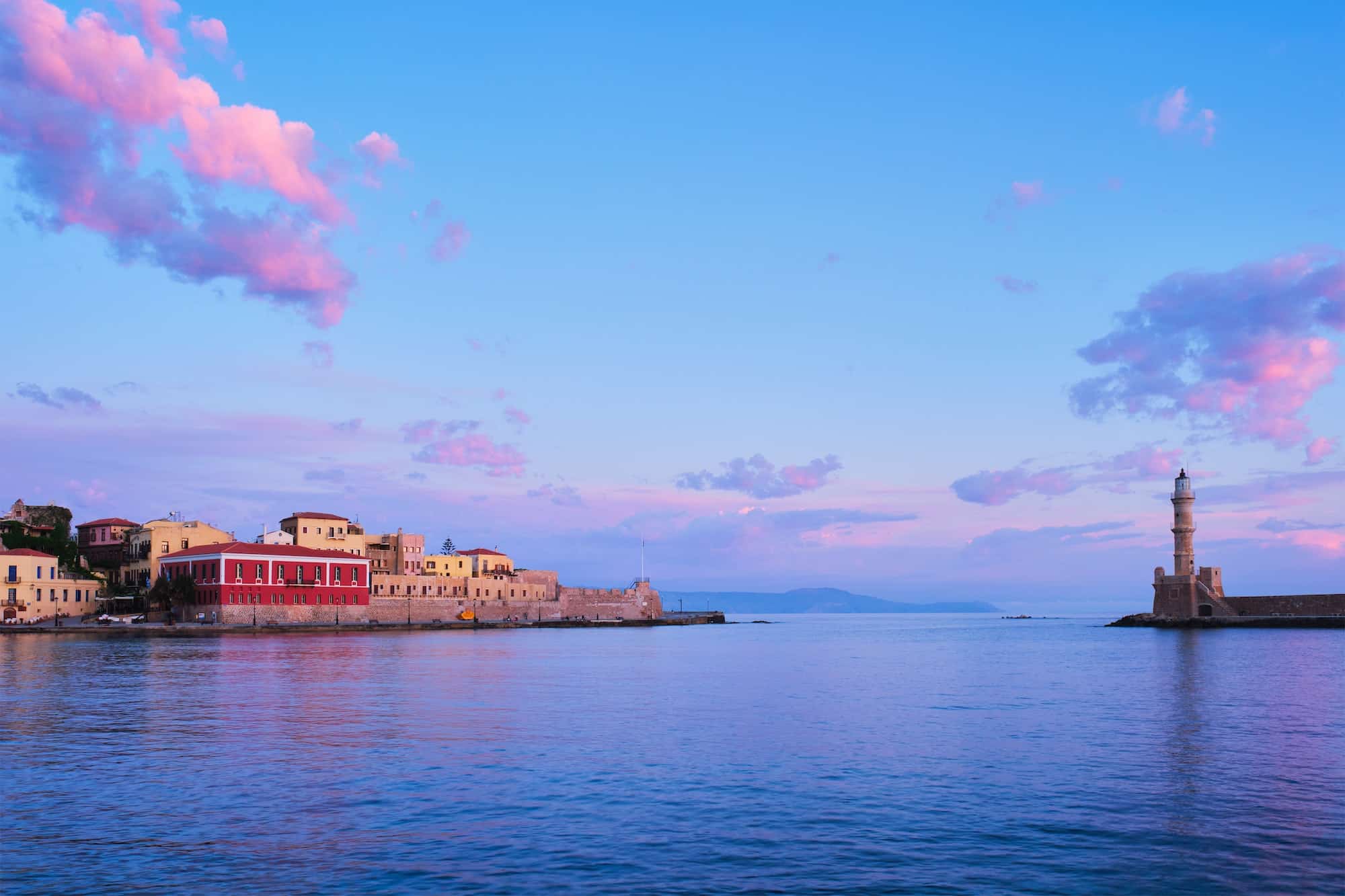 Picturesque old port of Chania, Crete island. Greece