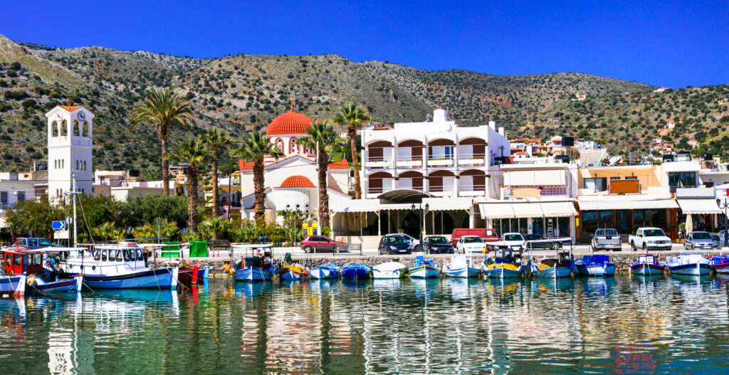 Beautiful places of Crete island - pictorial fishing village Elounda,Greece.
