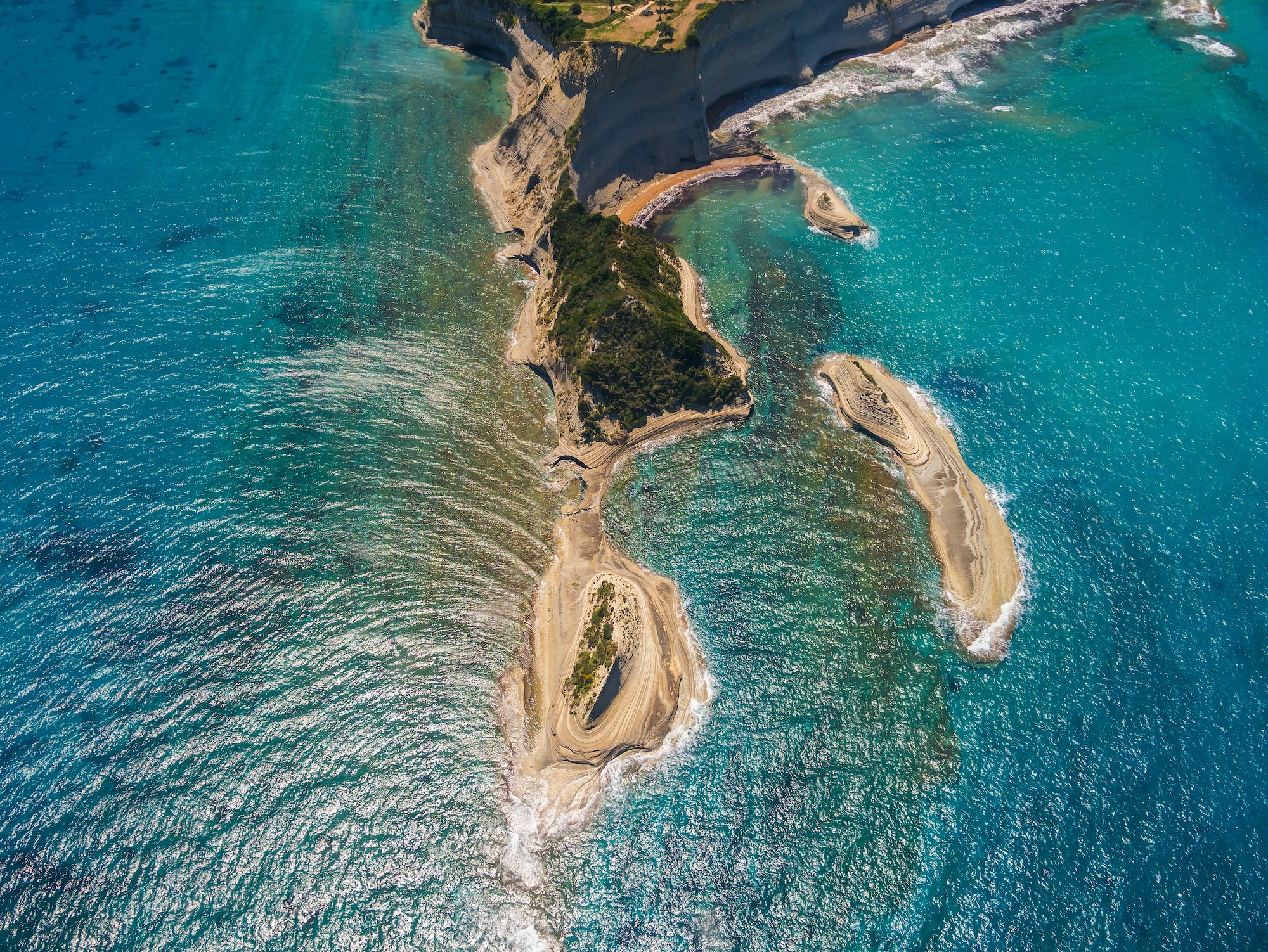 Aerial view on Sidari in Corfu Greece