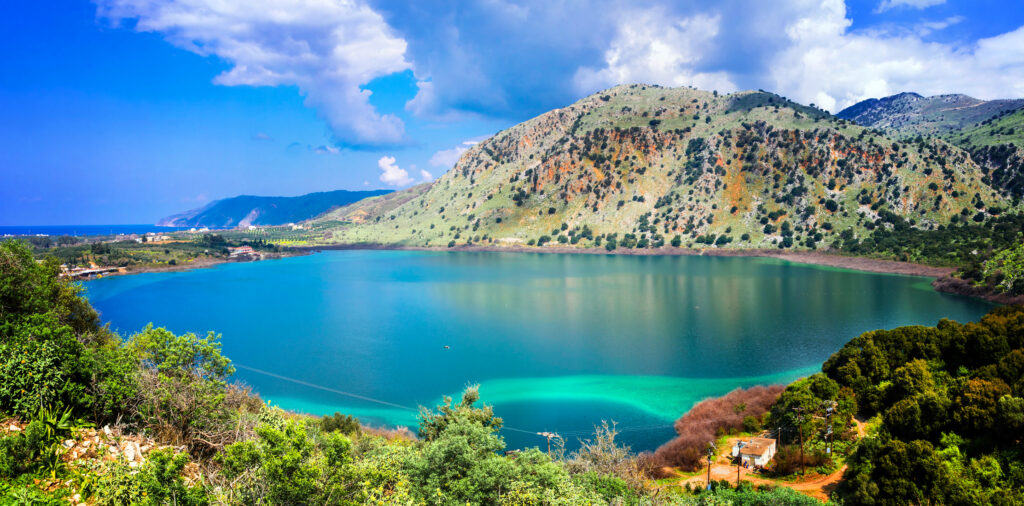Beautiful Kournas lake in Crete island,Greece.