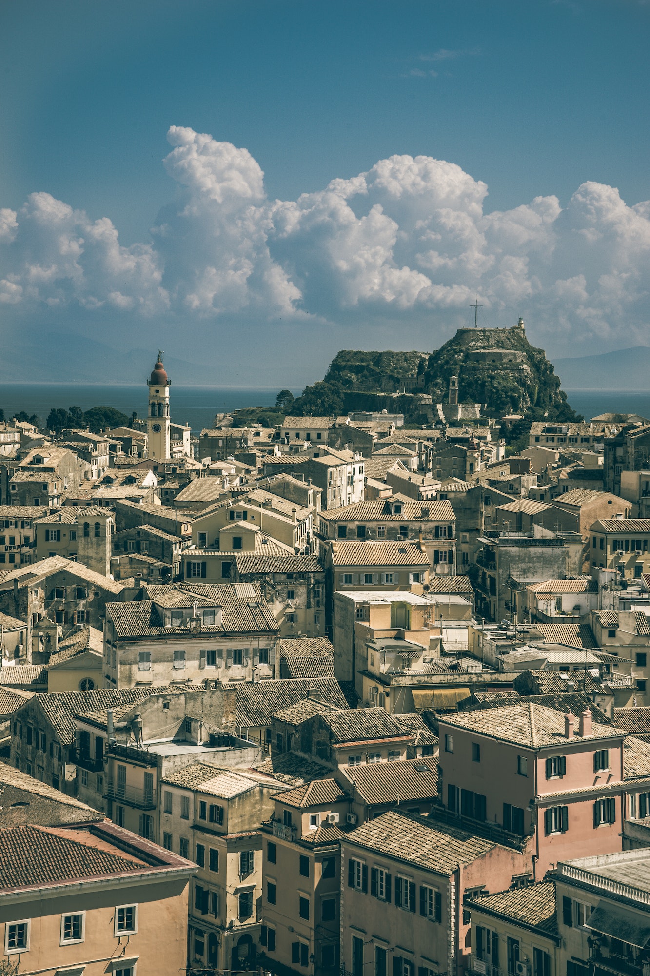 View of the historic center of Corfu town, Greece