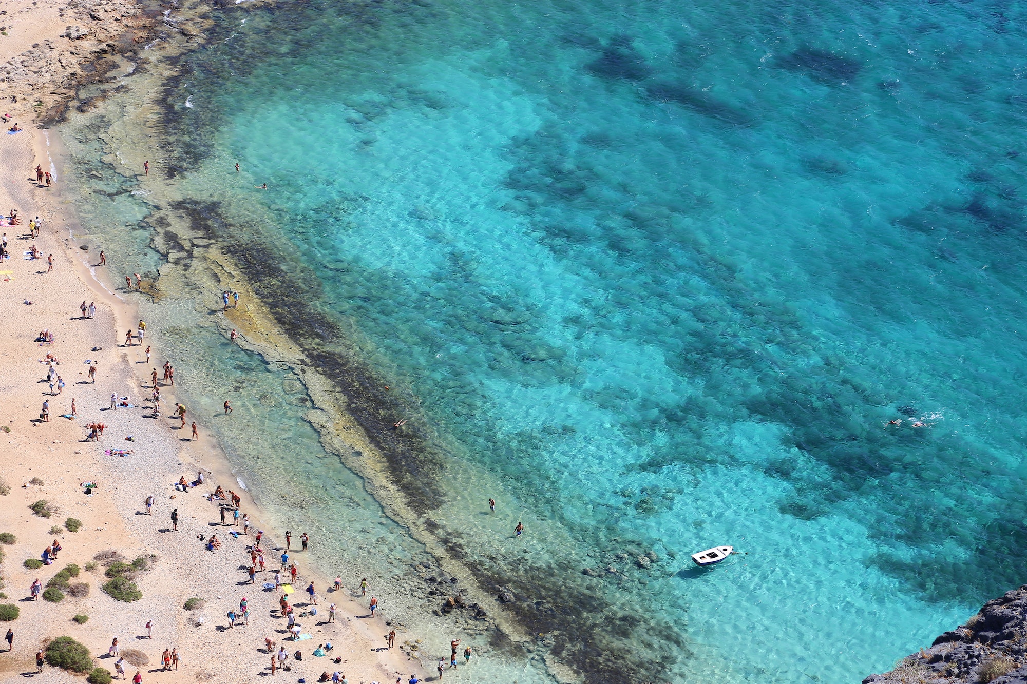 Seaview on the beach from the fortress, Gramvousa, Crete, Greece