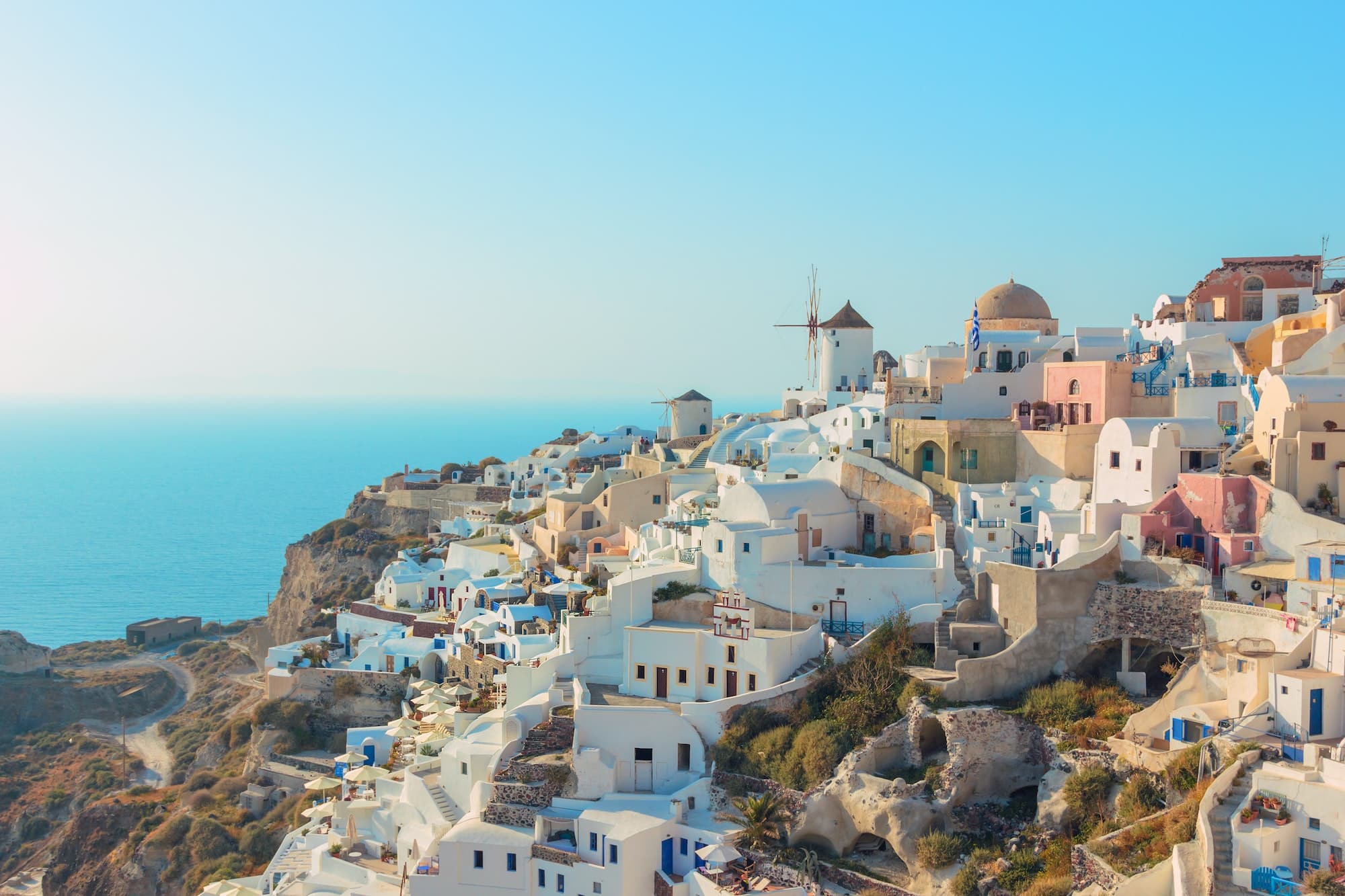 View on Oia in Santorini