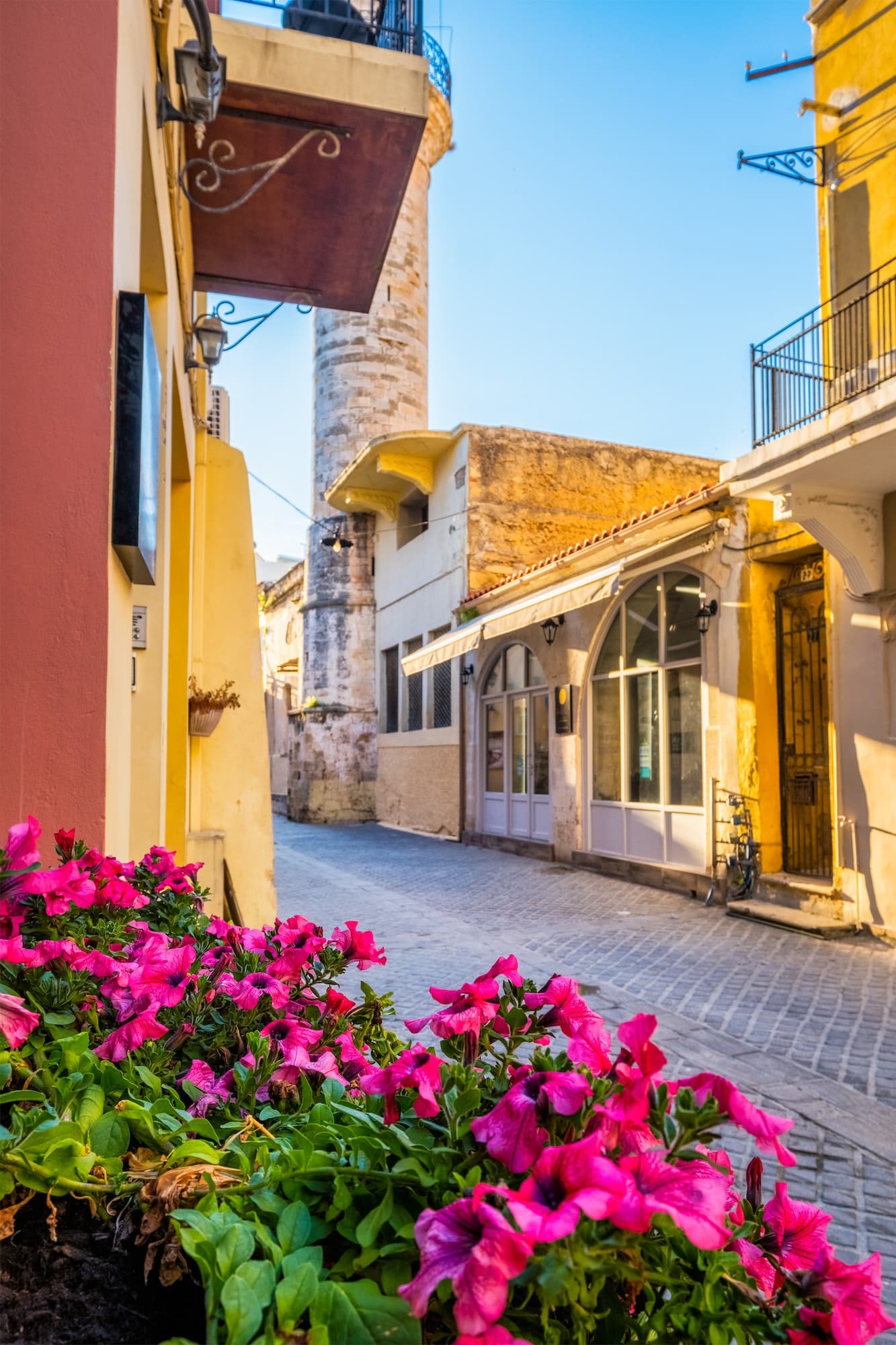 Scenic picturesque streets of Chania venetian town. Chania, Creete, Greece