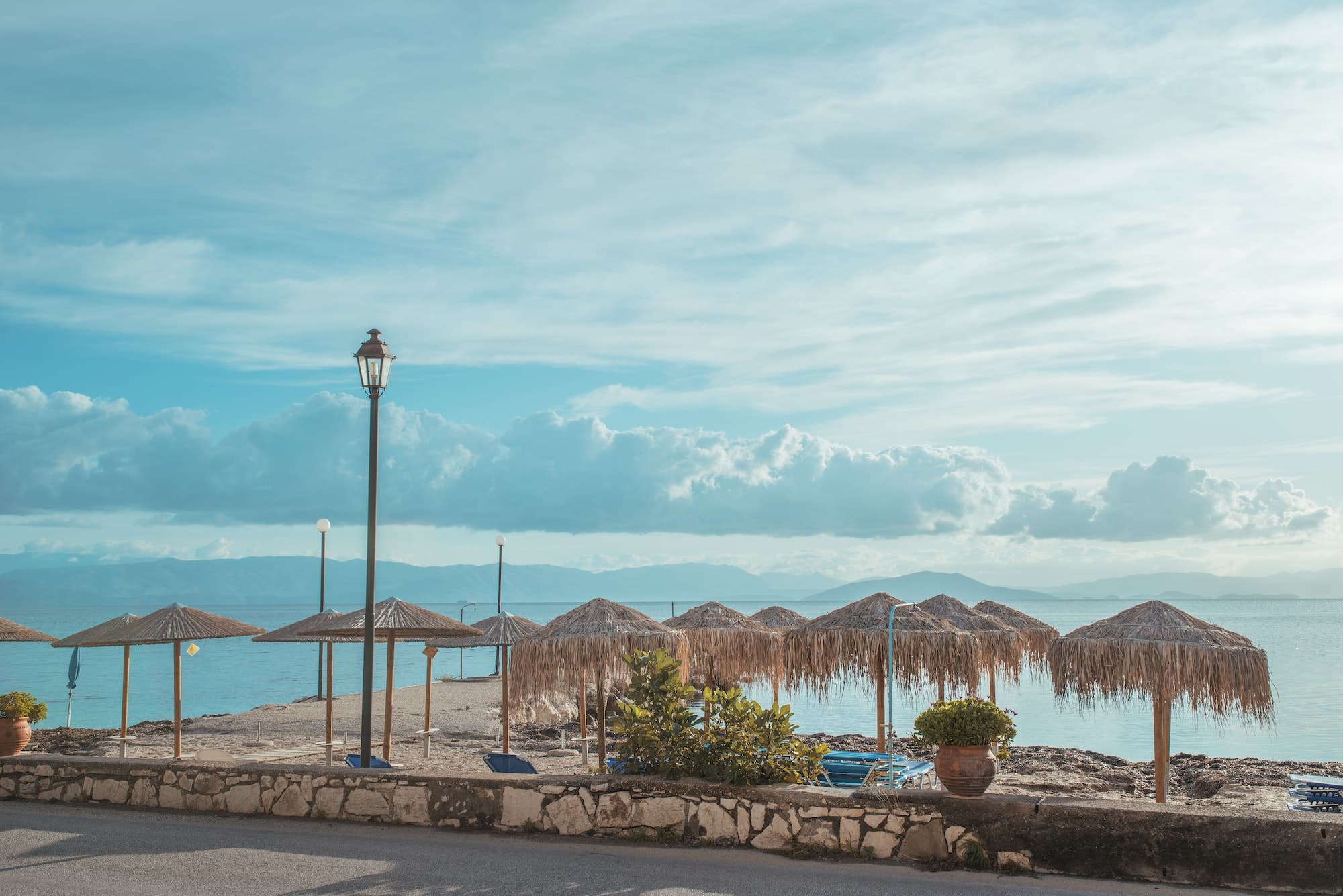 Amazing road on Corfu island near coast