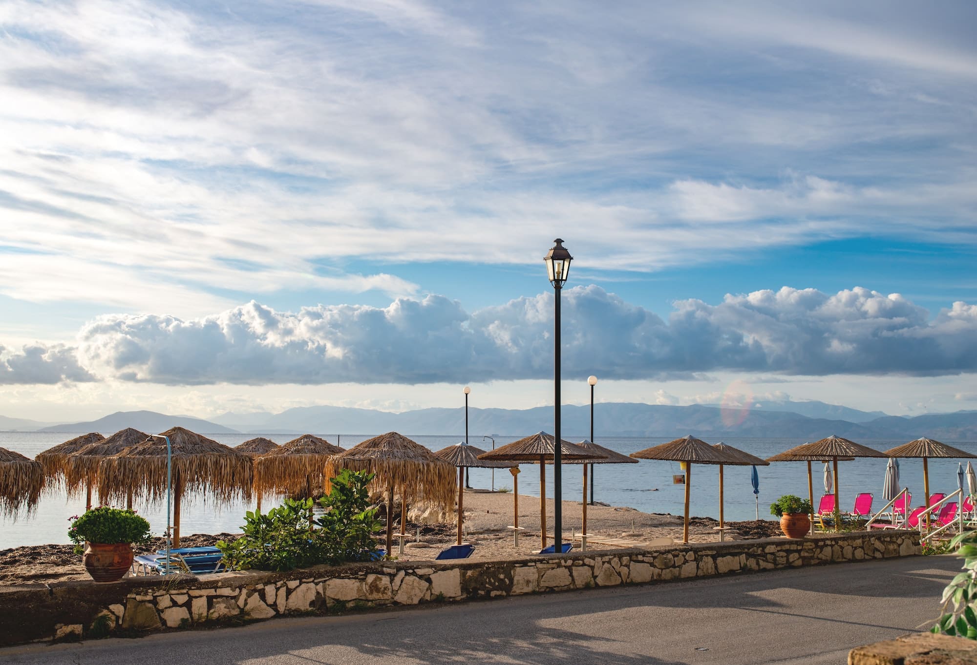 Amazing road on Corfu island near coast