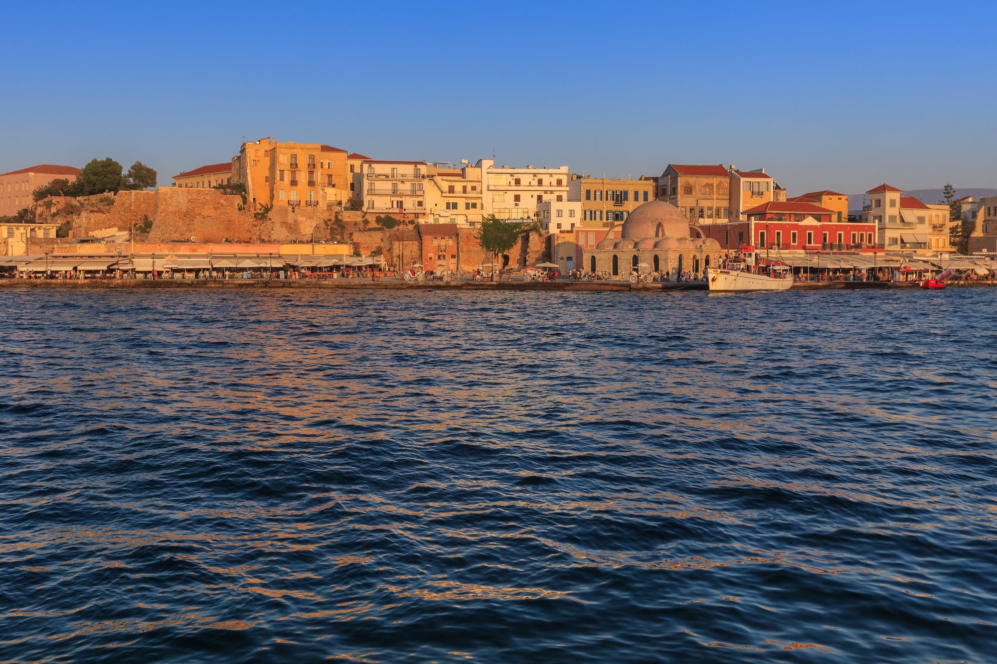 sunset in port of Chania, Crete