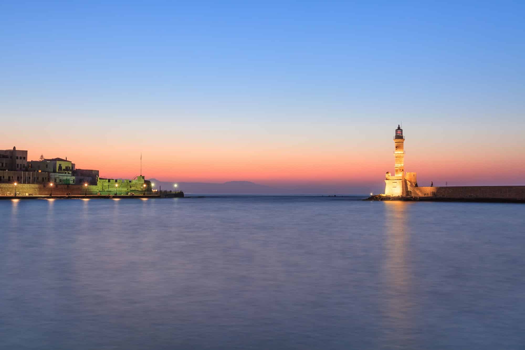 View of the old port of Chania, Crete