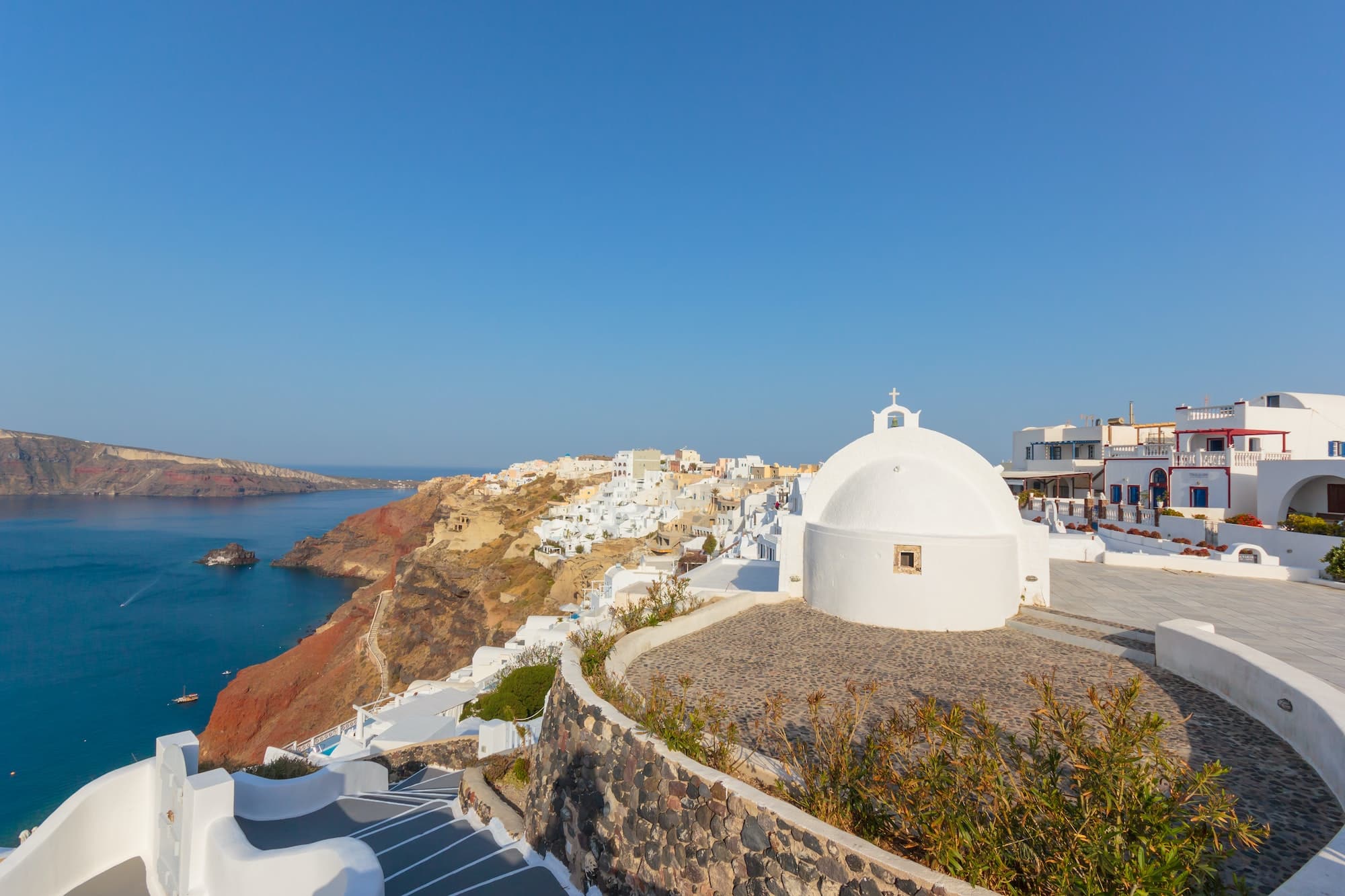 dome church in Santorini Greece