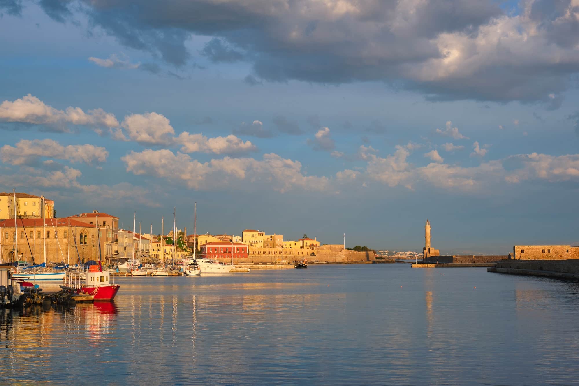 Picturesque old port of Chania, Crete island. Greece