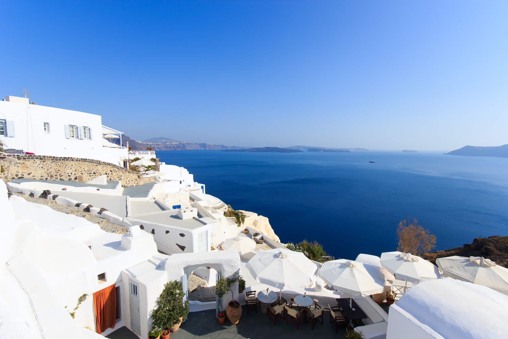 Santorini balconny with view at the sea