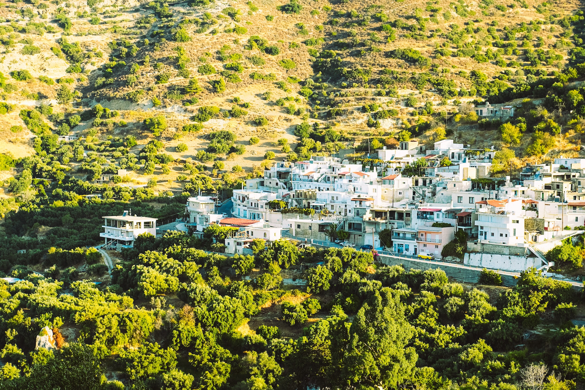 A beautiful village in the mountains in the center of the island of Crete.