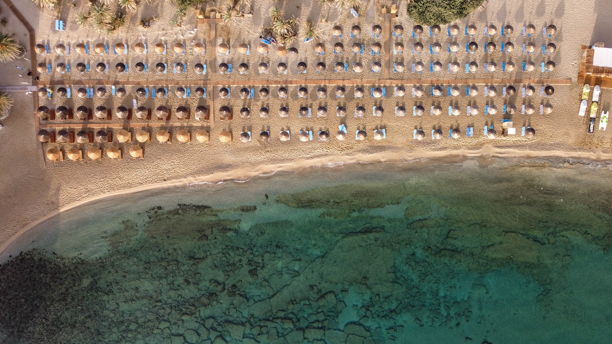 Aerial view of the Vai beach, Crete, Greece