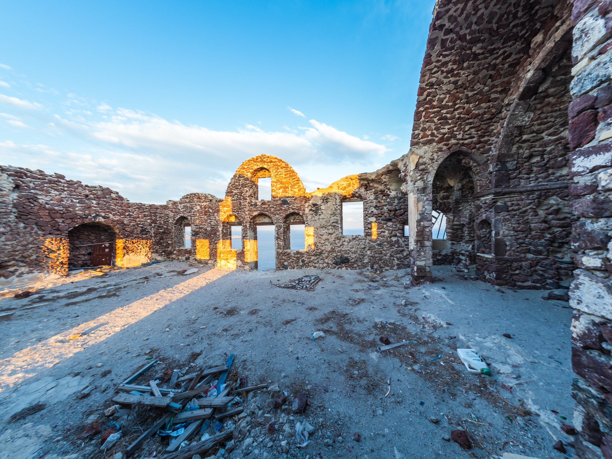 The ruins of the Venetian castle in Oia Santorini G