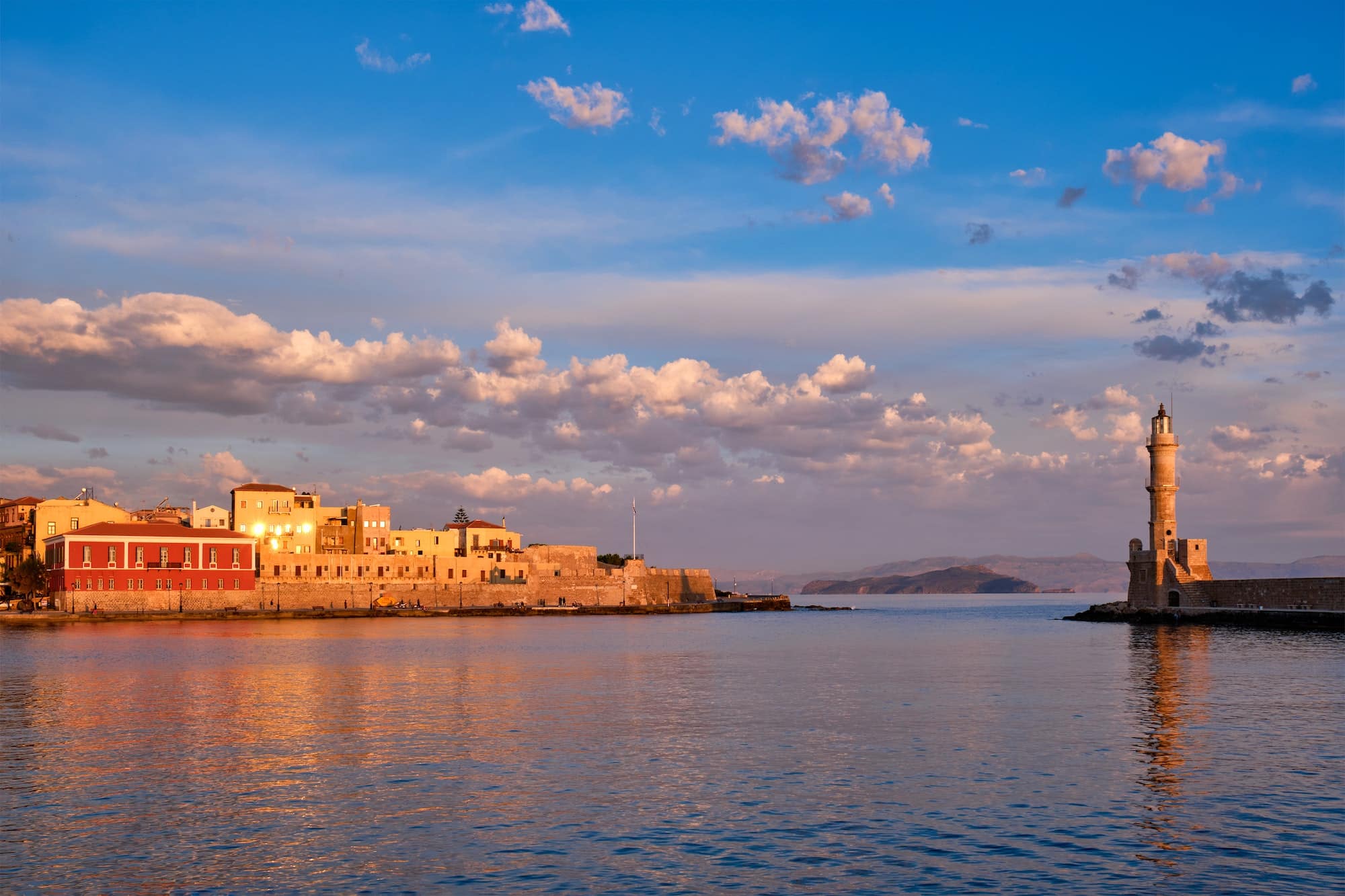 Picturesque old port of Chania, Crete island. Greece