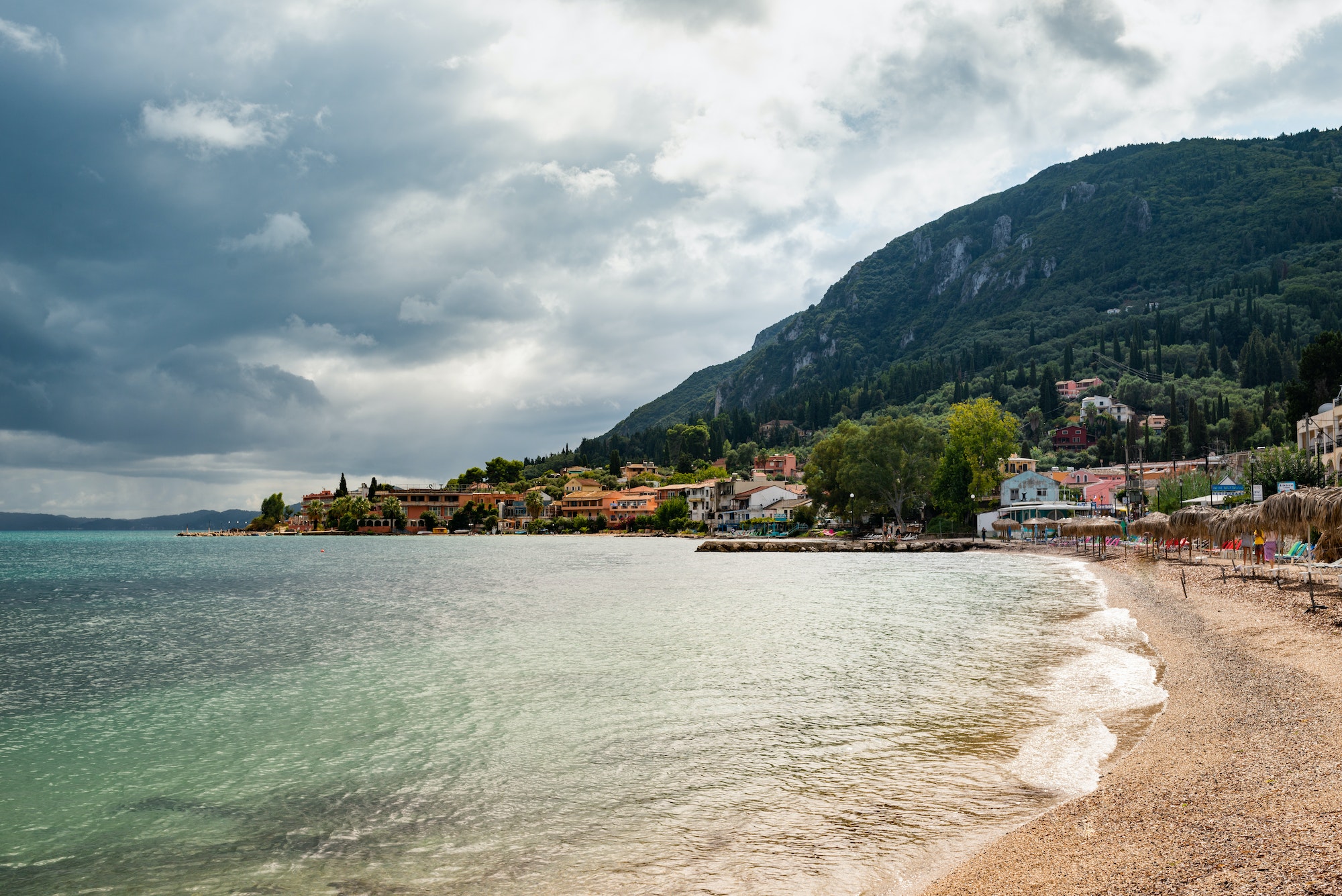 Bay with crystal clear water in Paleokastritsa on Corfu island