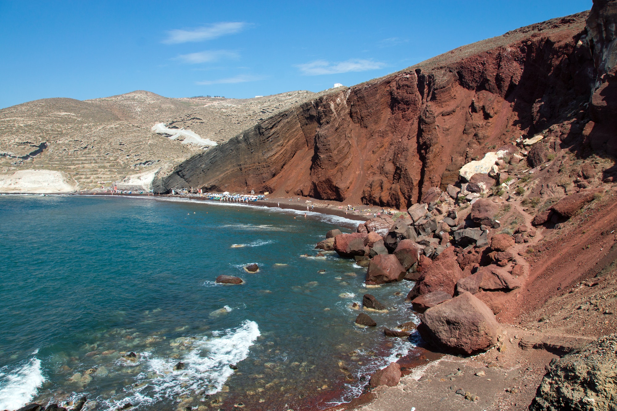 Red beach on Santorini island