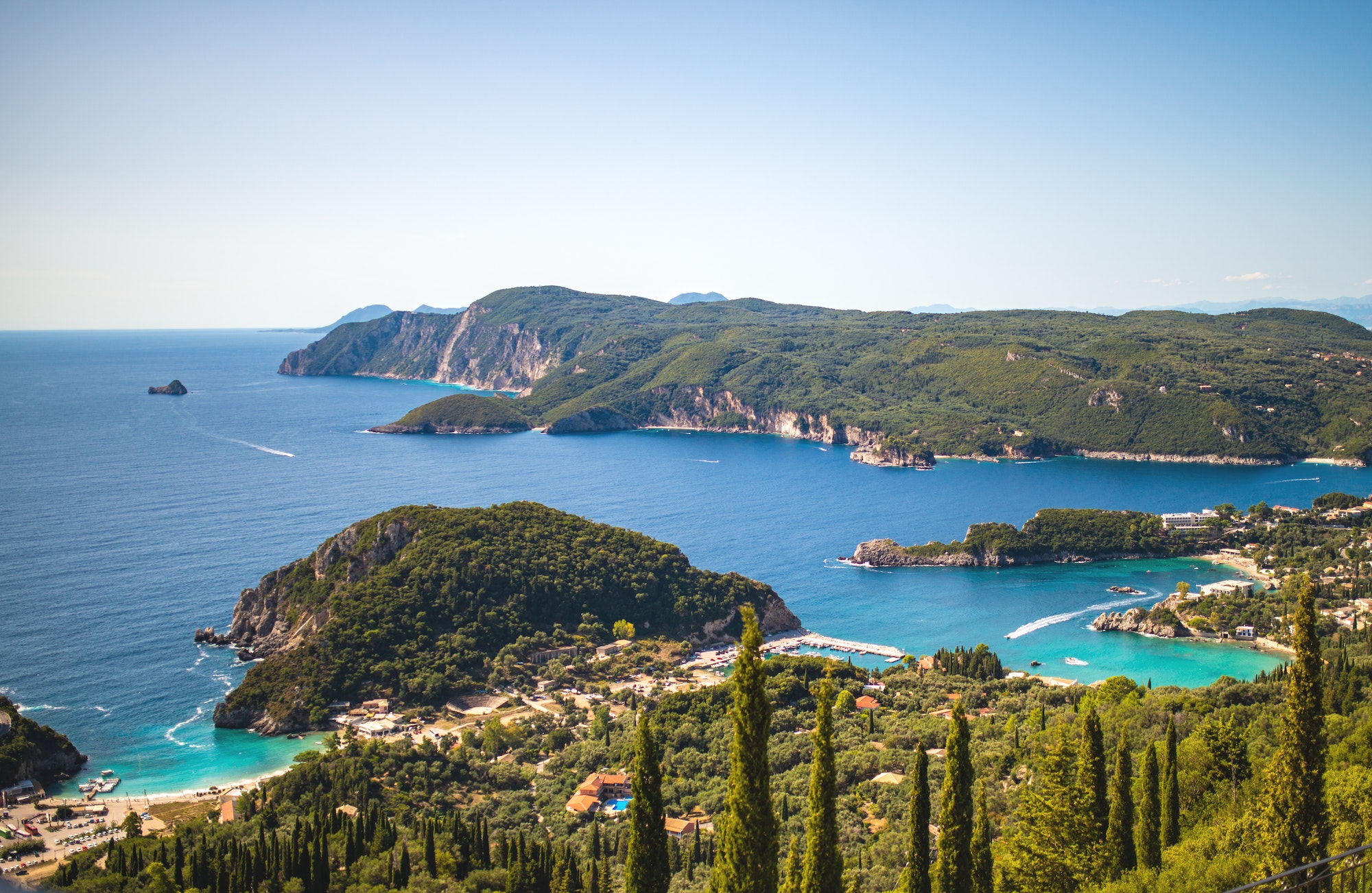 Kerkyra Corfu landscape of Ioniann sea