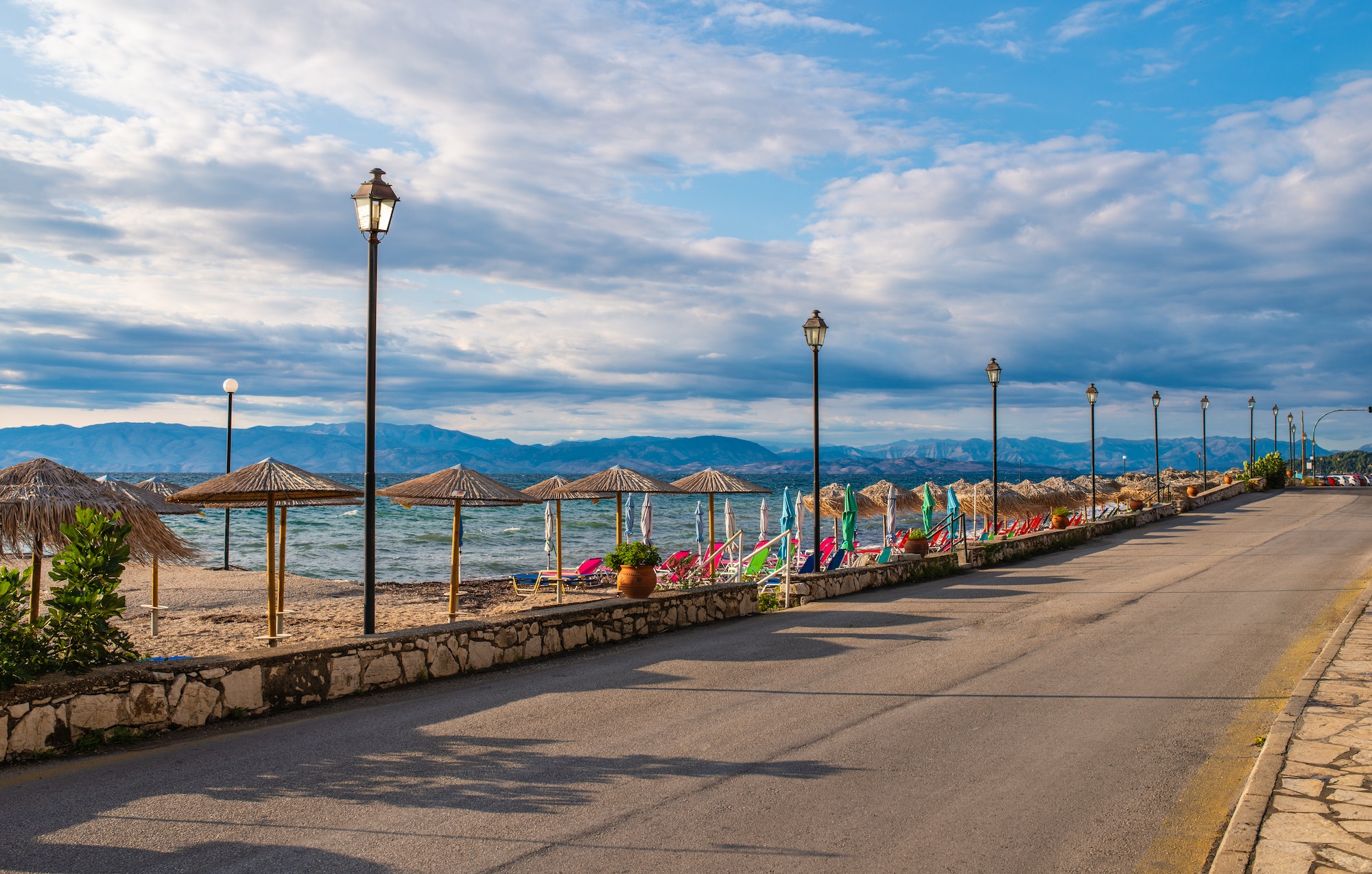 Amazing road on Corfu island near coast