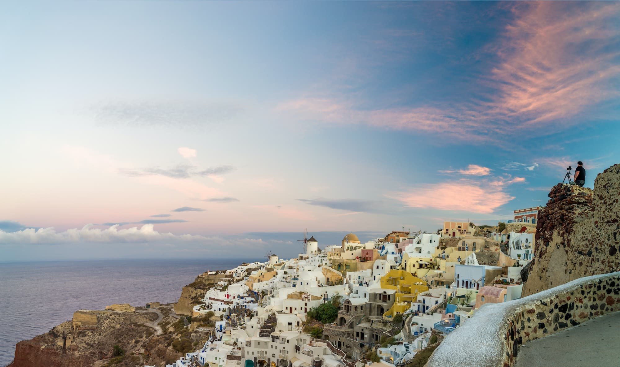 Oia village at sunset, Santorini island