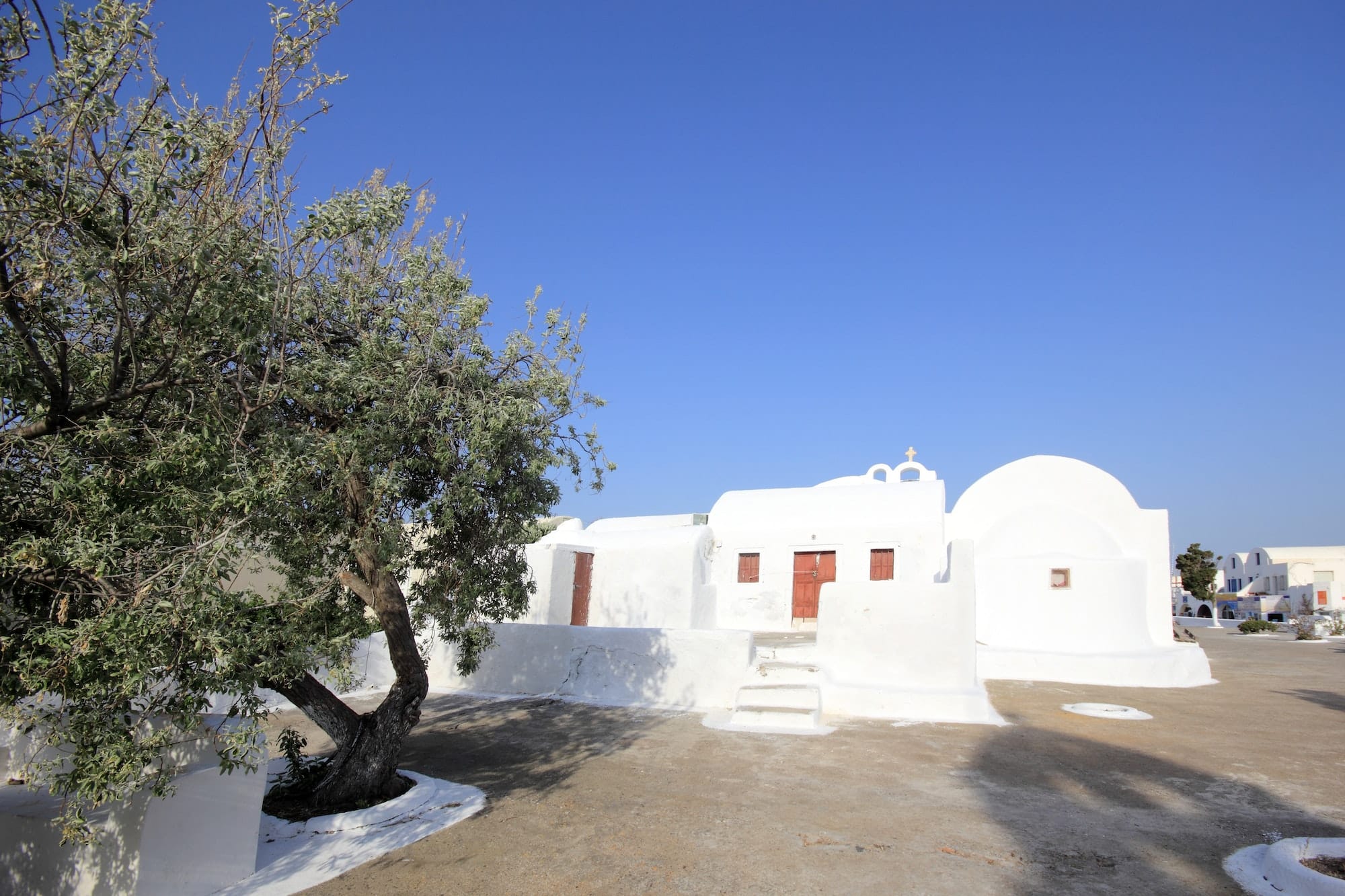 Oia traditional church styles in Santorini island