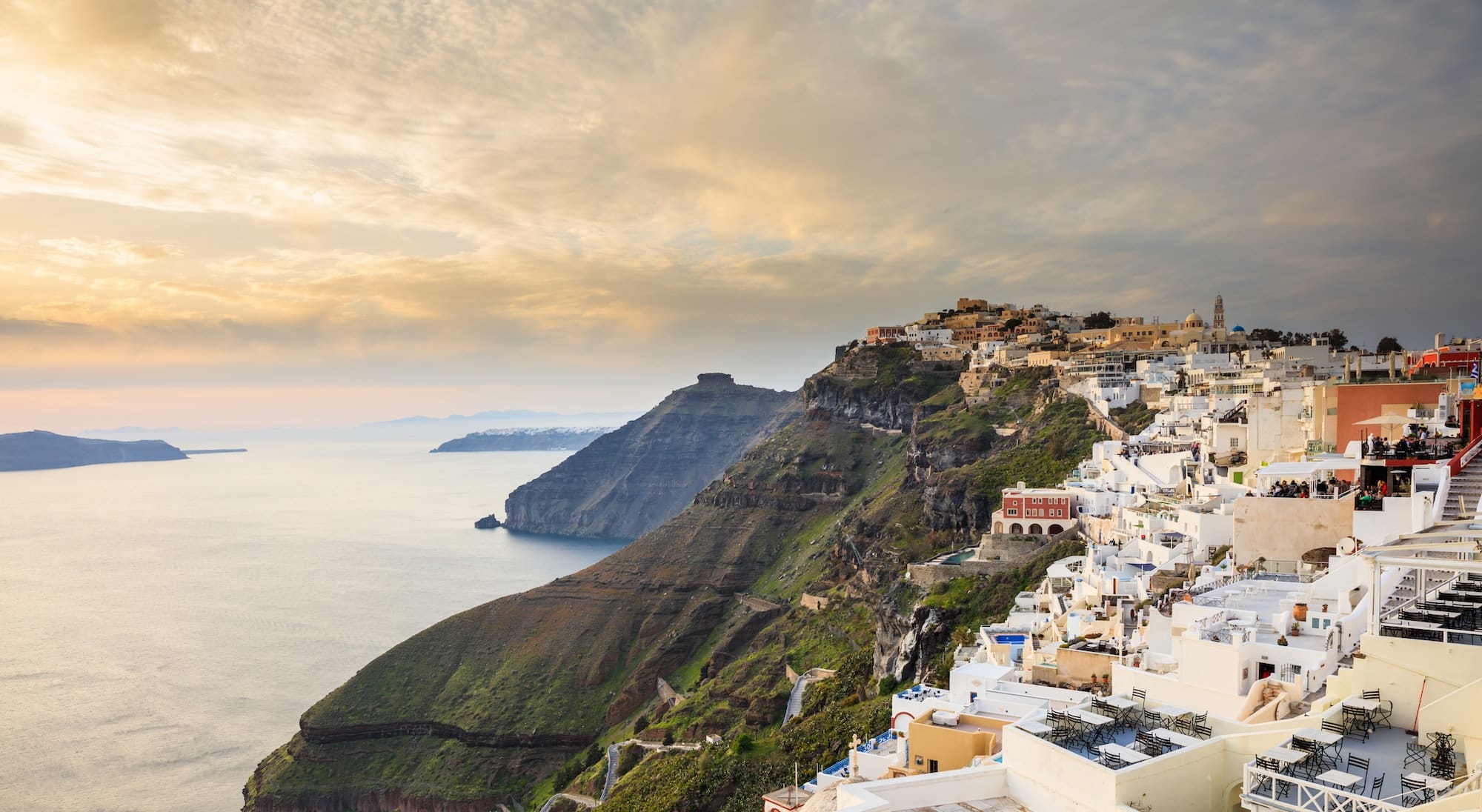 Santorini island, Greece - Caldera over Aegean sea