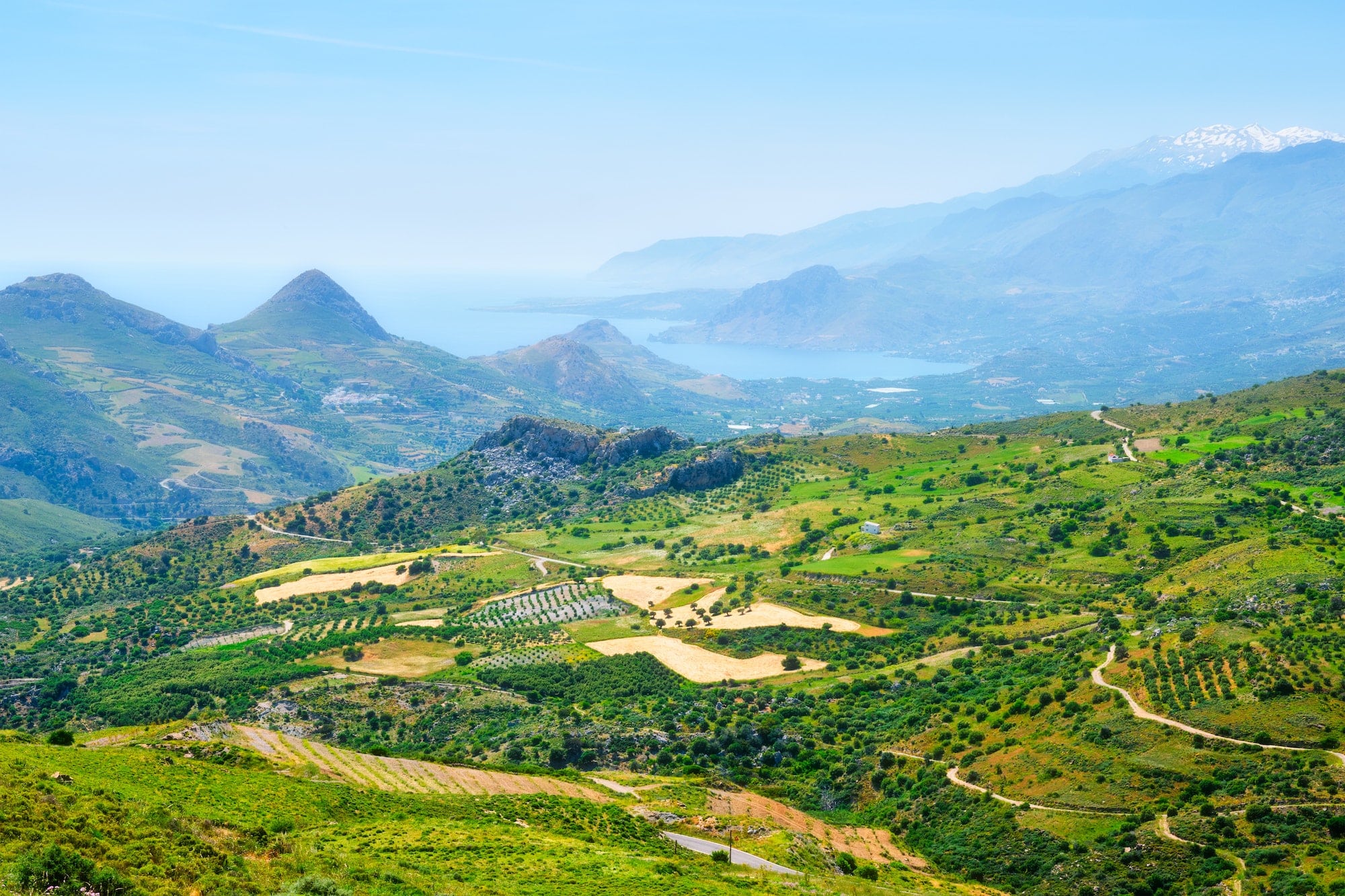 Aerial view of Crete island in Greece
