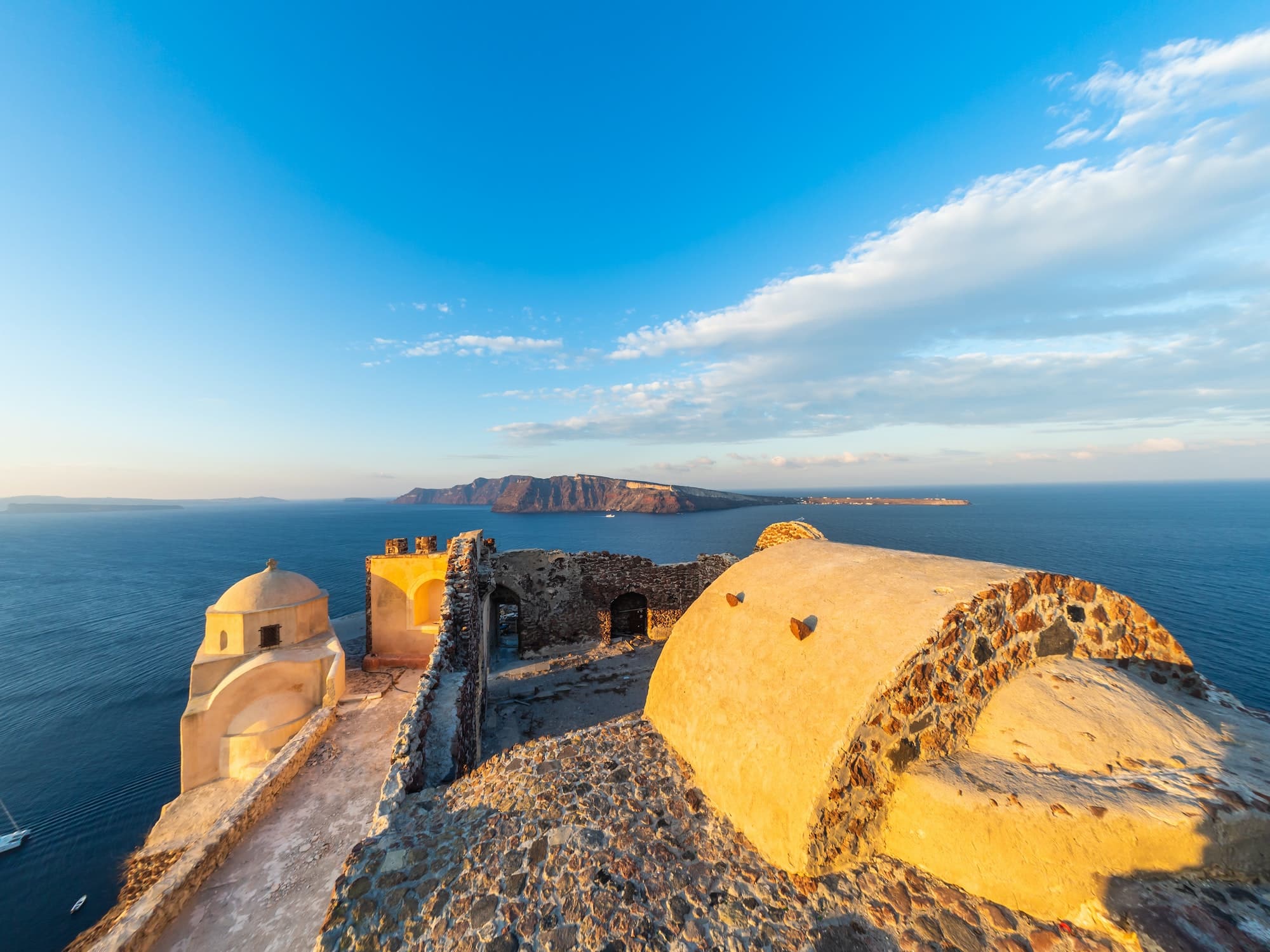 The ruins of the Venetian castle in Oia Santorini G