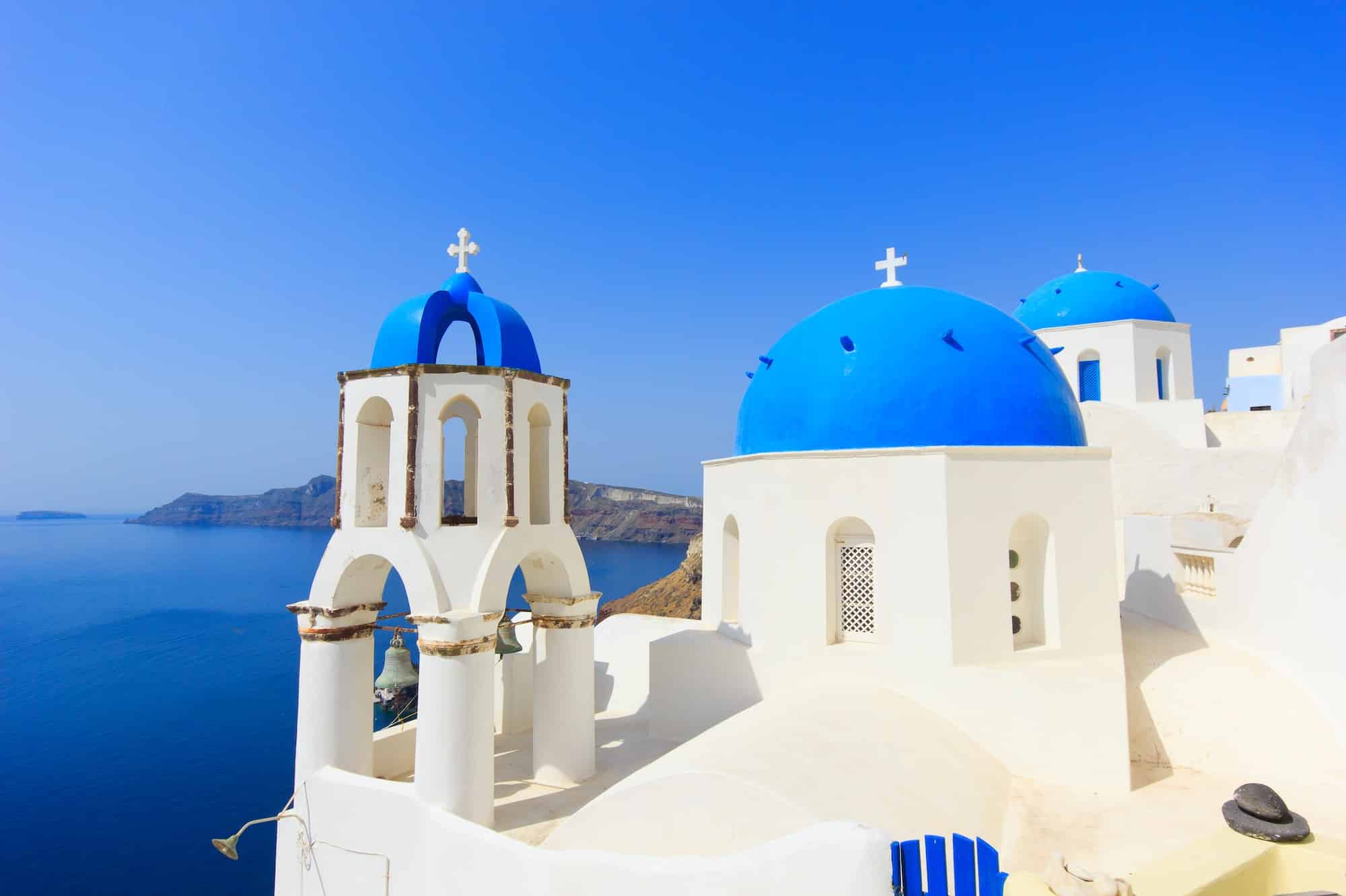 dome church in Santorini Greece