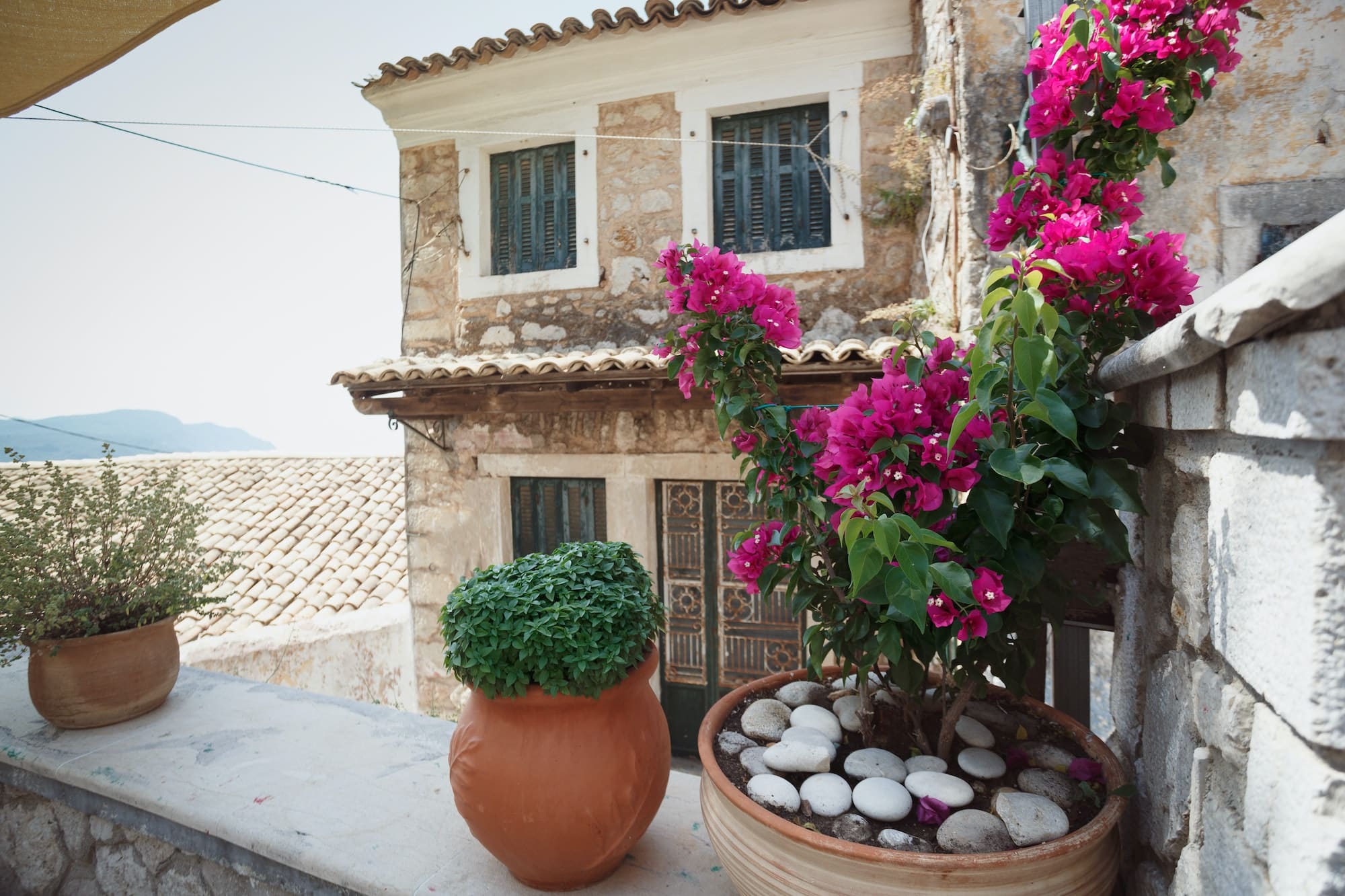 streets of the old small town on the island of Corfu