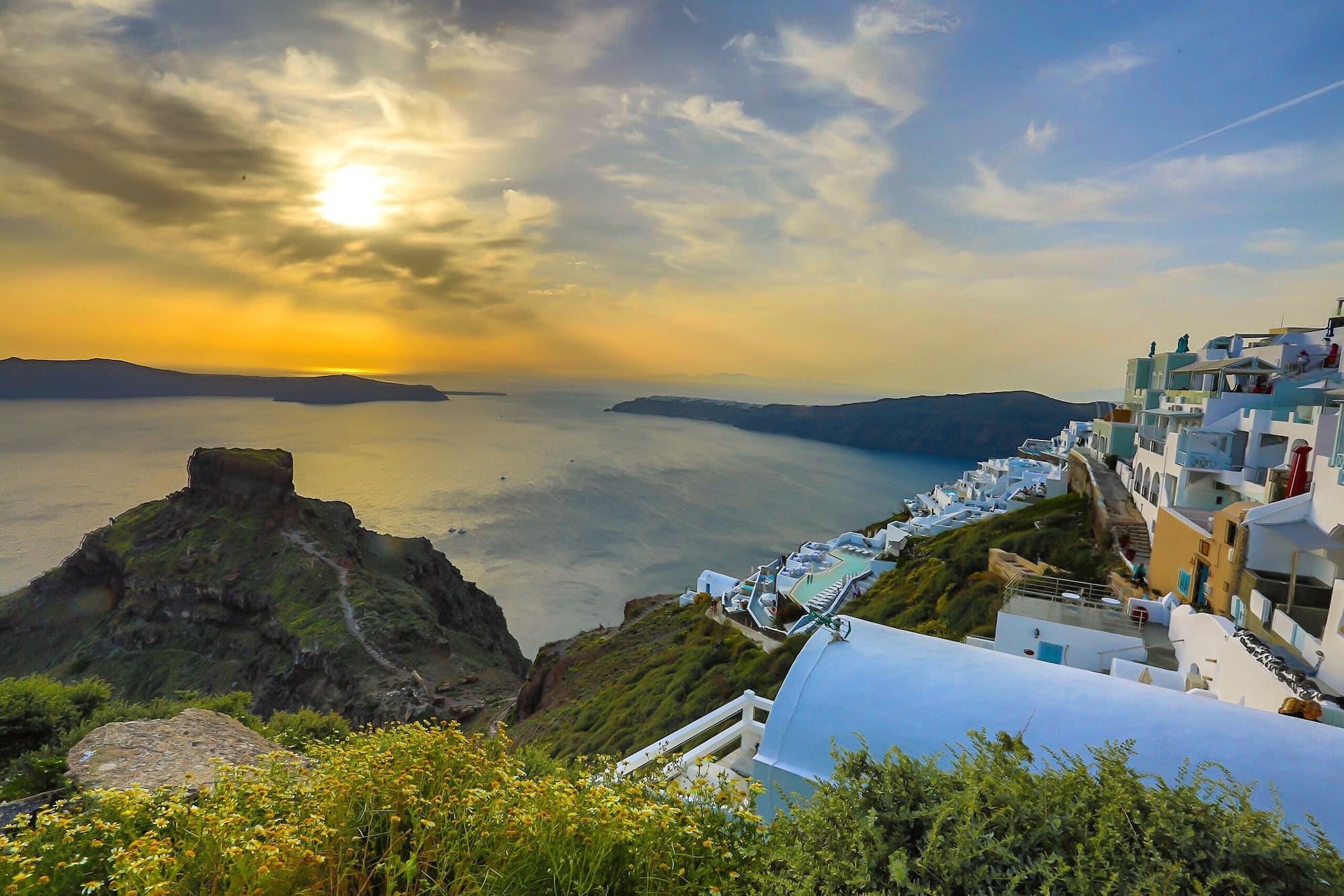 Imerovigli sunset Santorini