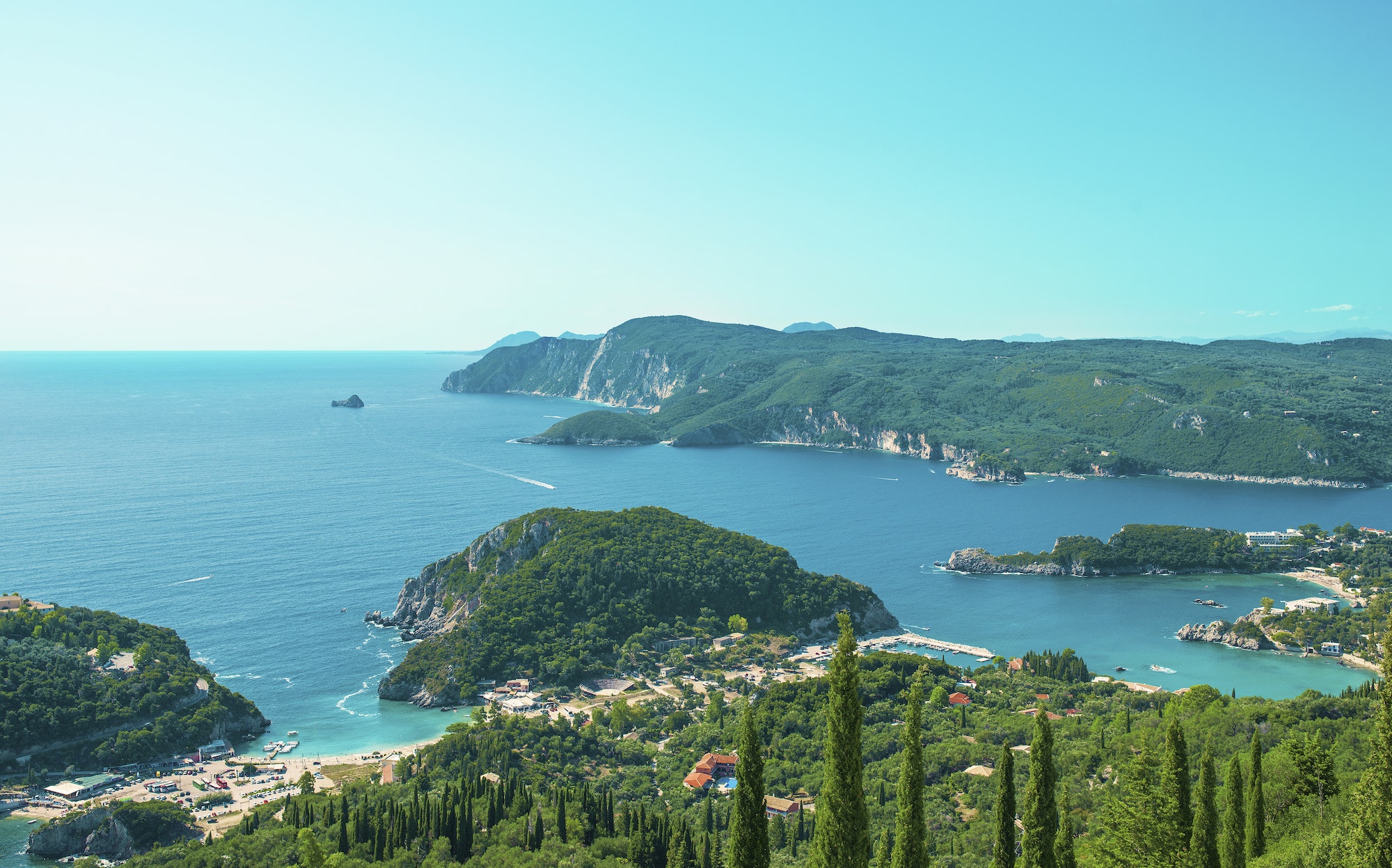 Kerkyra Corfu landscape of Ioniann sea