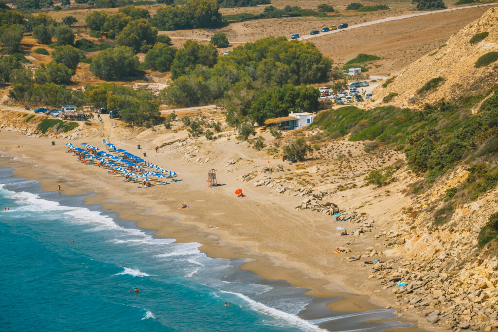 Kommos, beautiful sandy beach near Matala and Kalamaki, Crete, Greece
