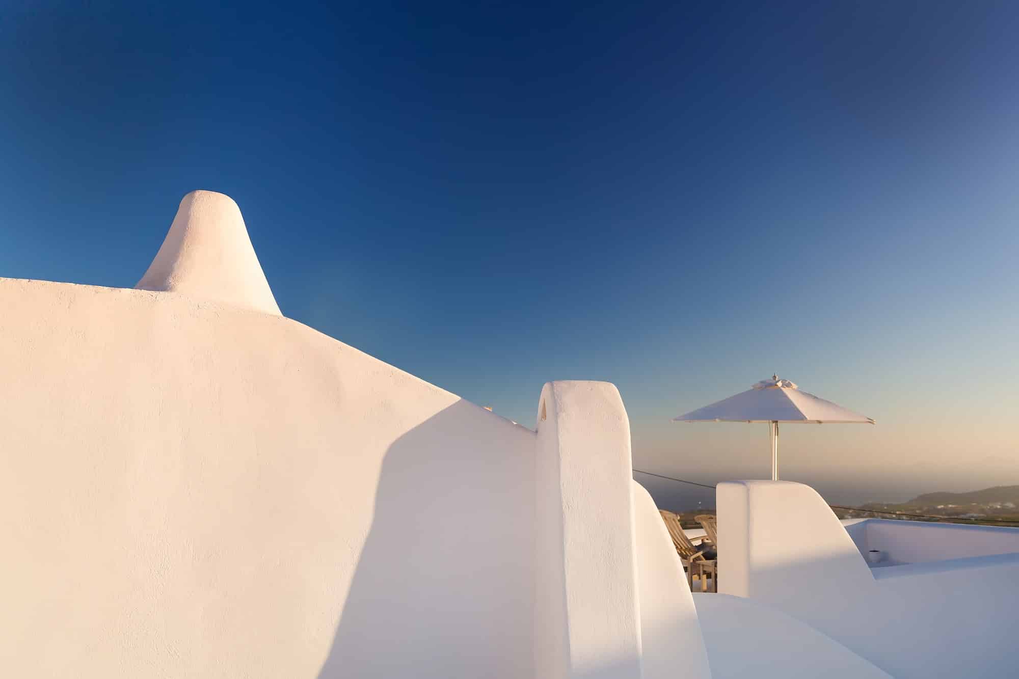 White walls of Santorini Island, Greece