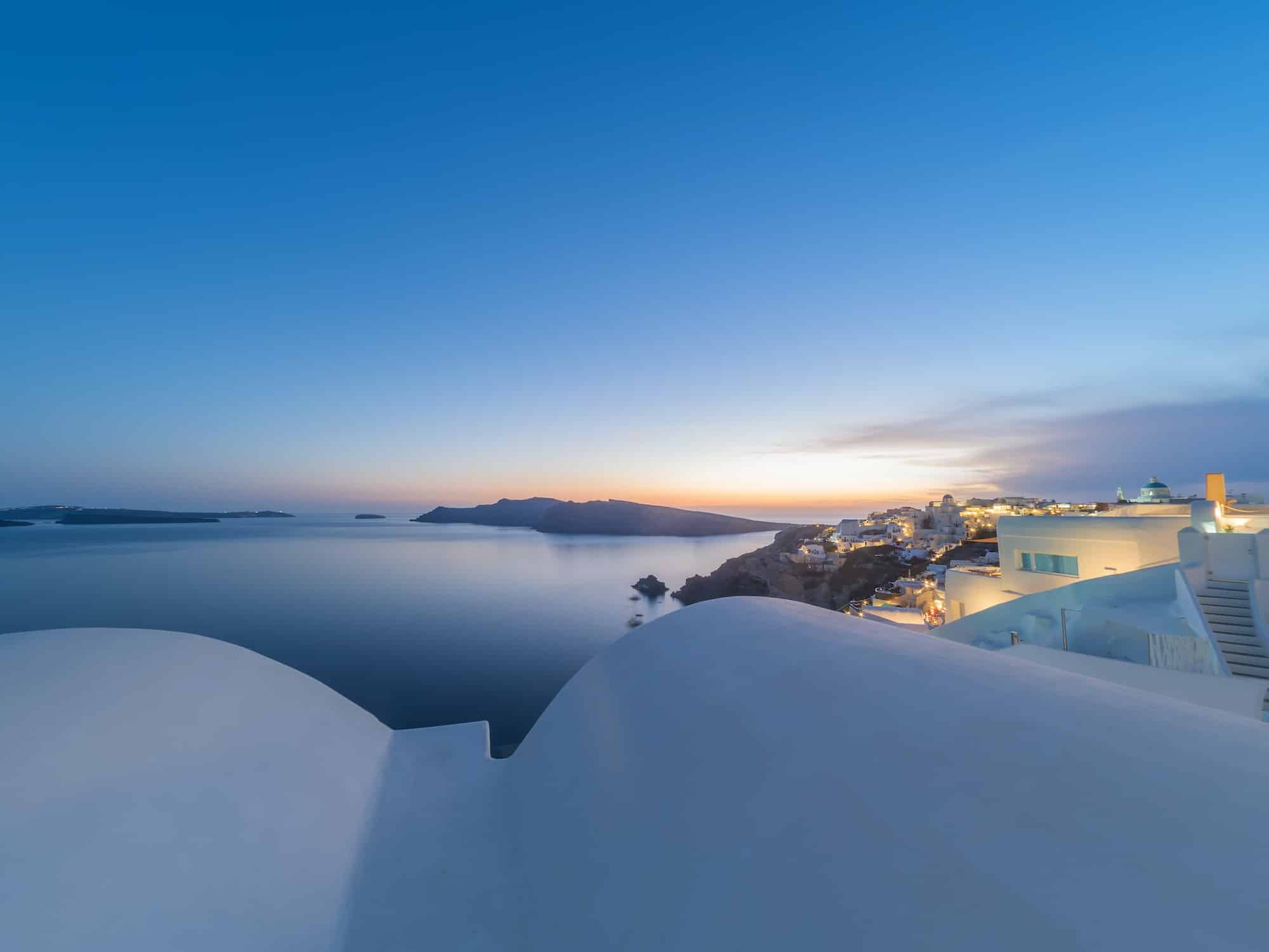 Oia village at sunset, Santorini island