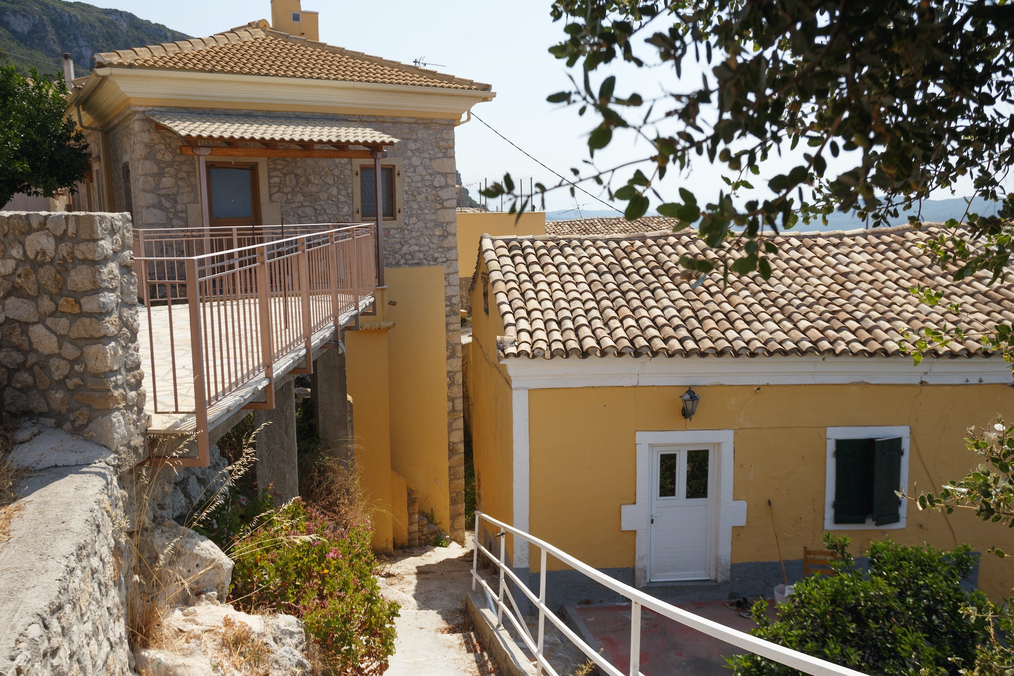 streets of the old small town on the island of Corfu