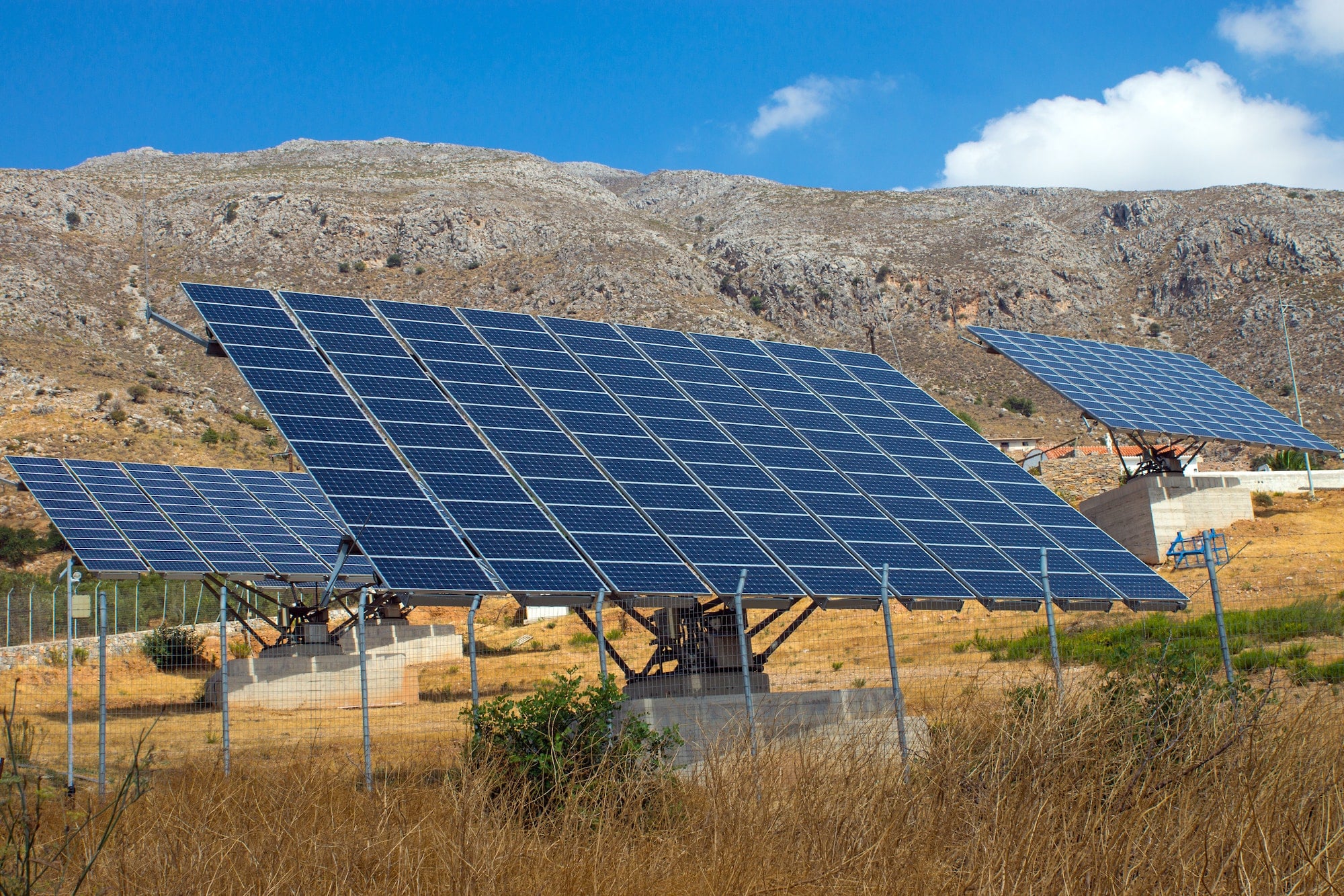 Solar panels on Crete island