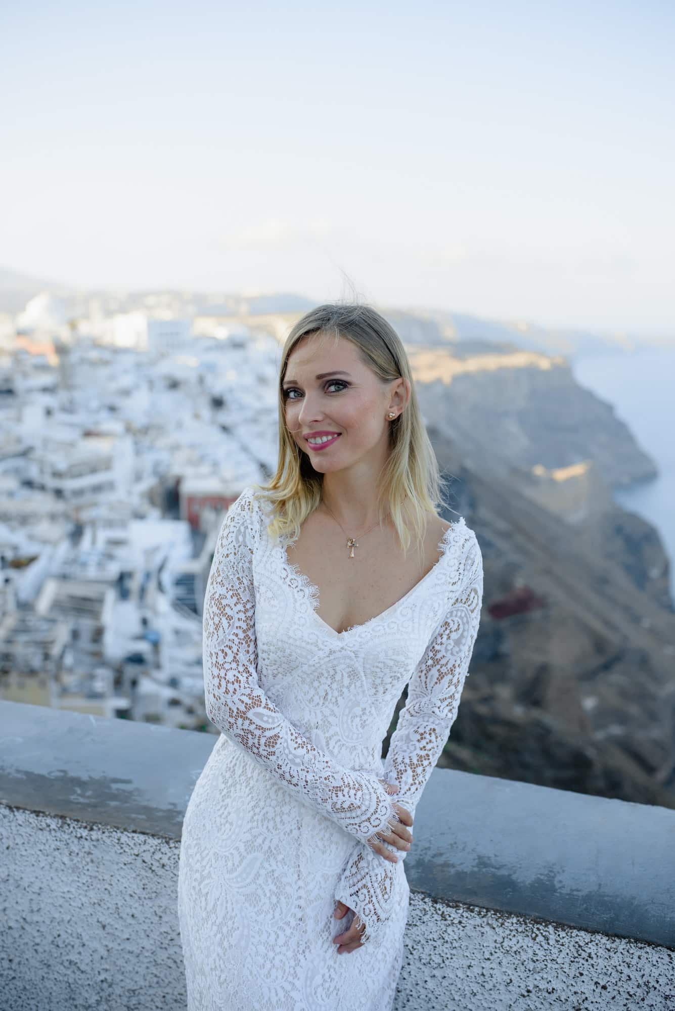 bride in Santorini island,Greece