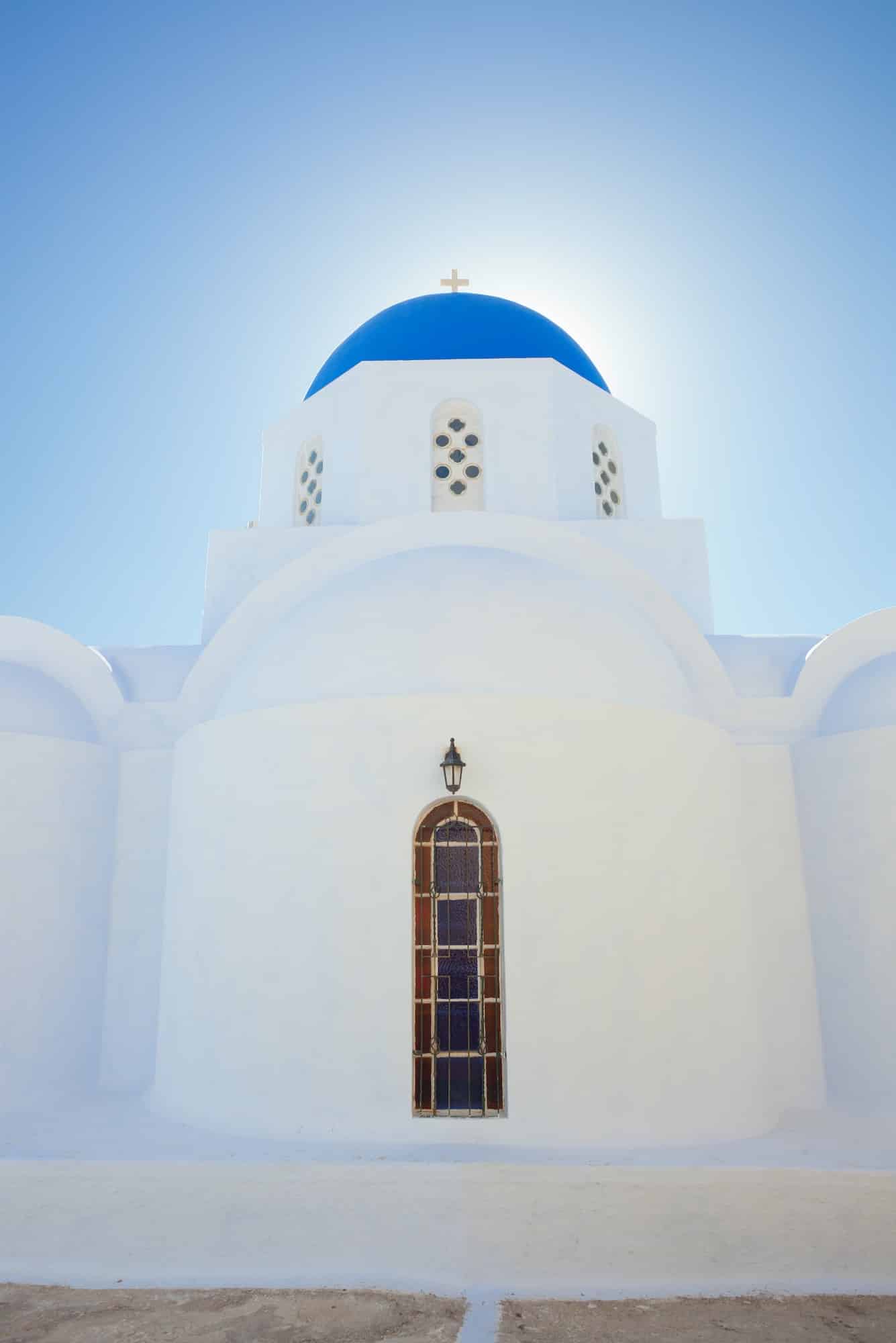 Santorini, church with blue cupola