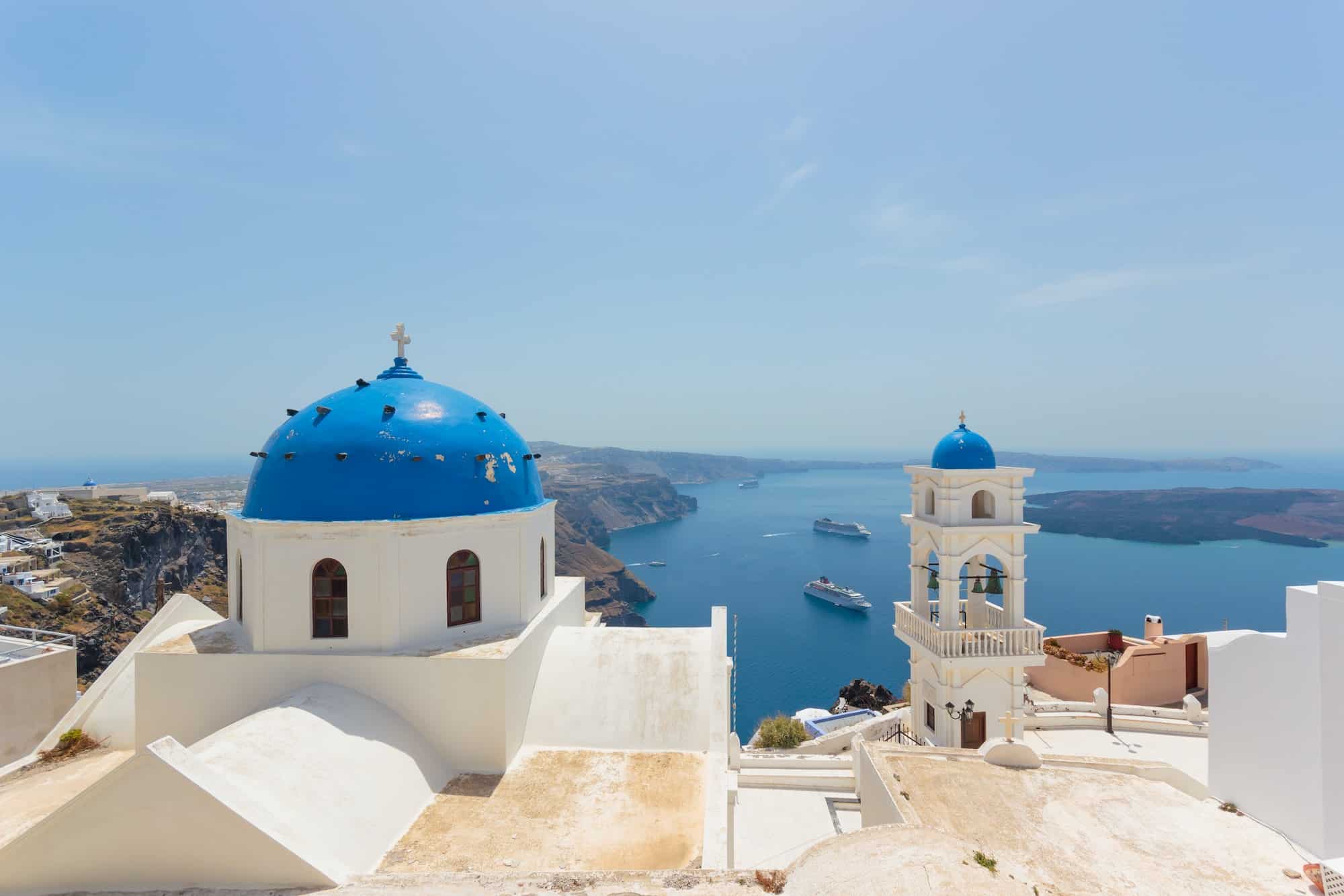 dome church in Santorini Greece