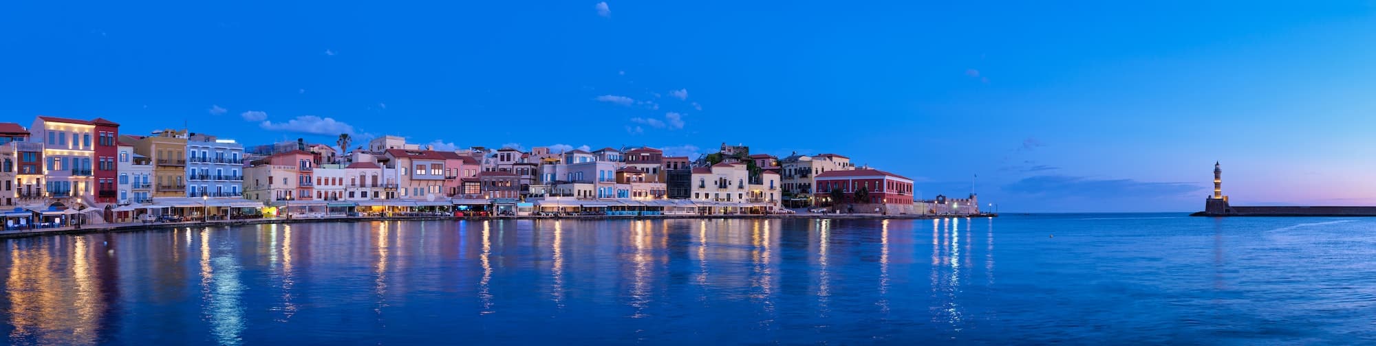 Picturesque old port of Chania, Crete island. Greece